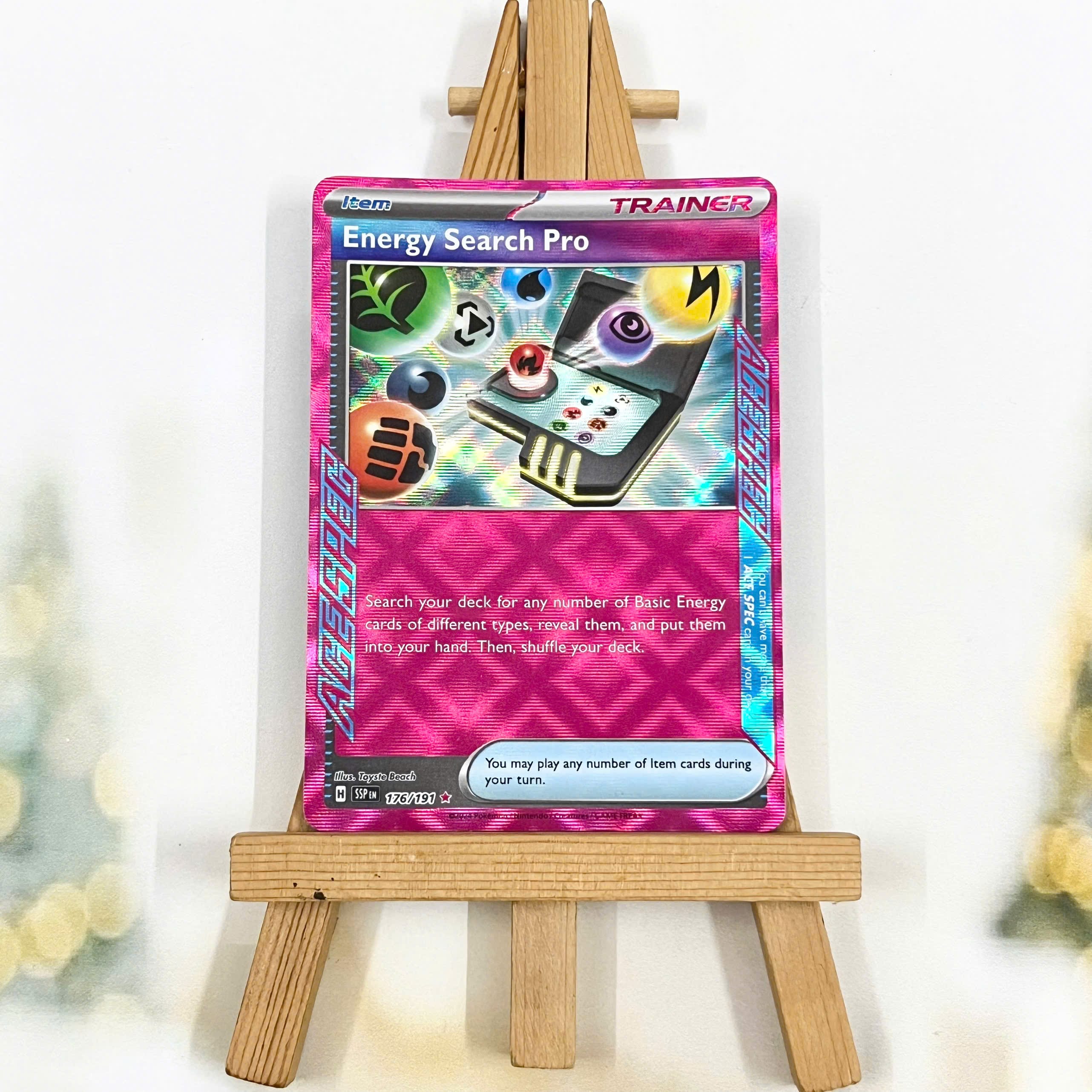 Thẻ hình Pokemon Energy Search Pro 176/191 - Lá bài lẻ Surging Sparks Ace Rare tiếng Anh chính hãng