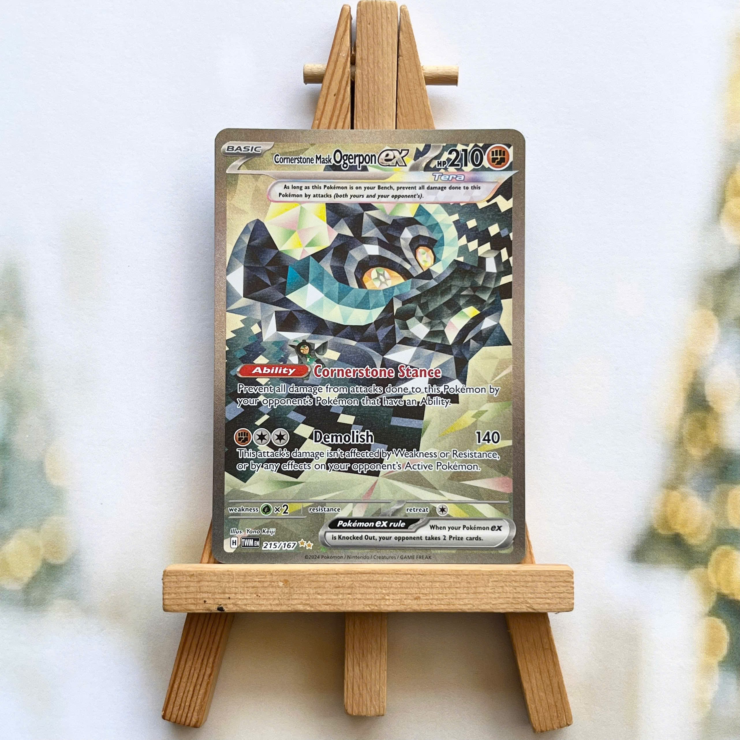 Thẻ hình Pokemon Cornerstone Mask Ogerpon ex 215/167 - Lá bài lẻ Twilight Masquerade S Illustration Rare tiếng Anh