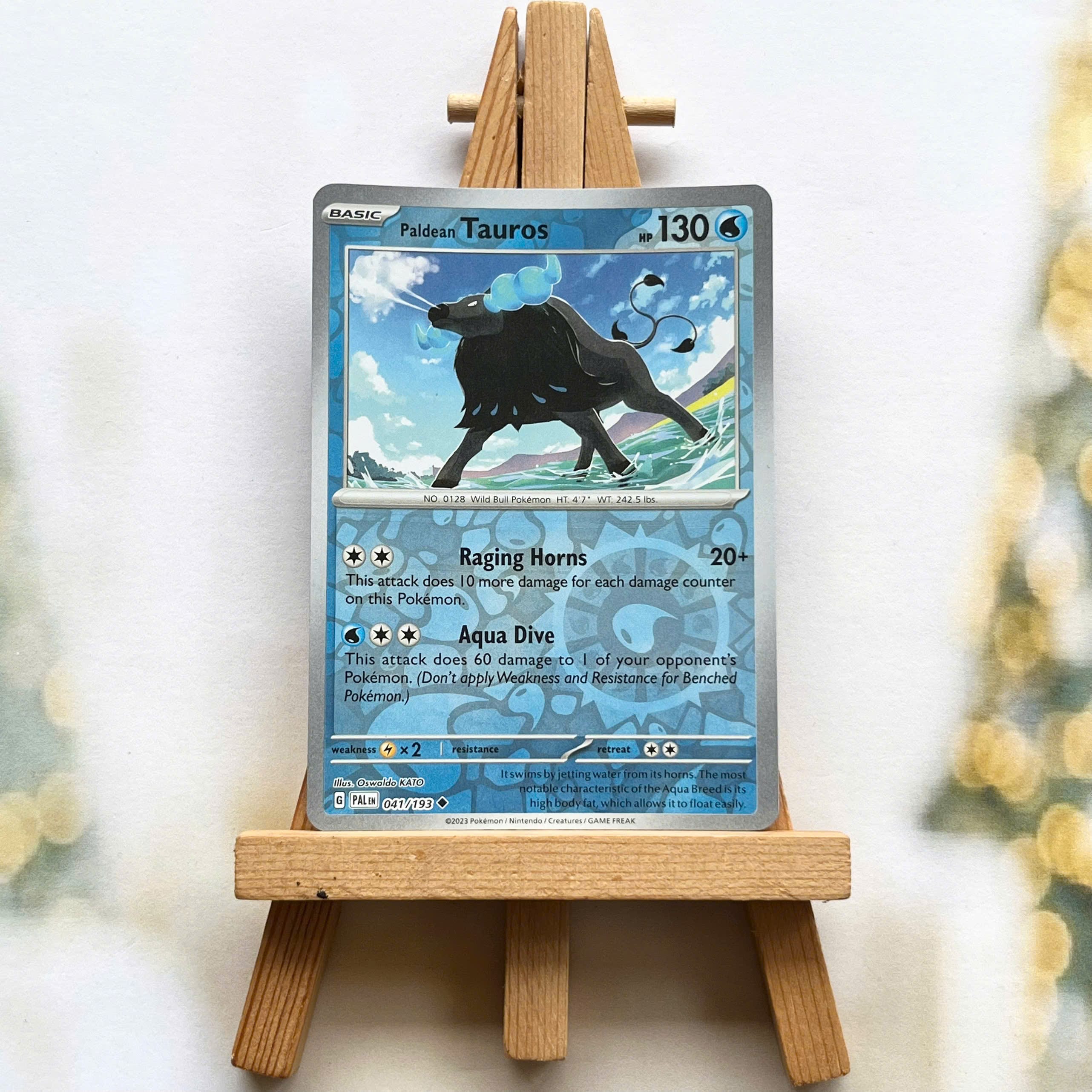 Thẻ hình Pokemon Paldean Tauros 041/193 - Lá bài lẻ Paldea Evolved Uncommon Reverse Holo tiếng Anh chính hãng