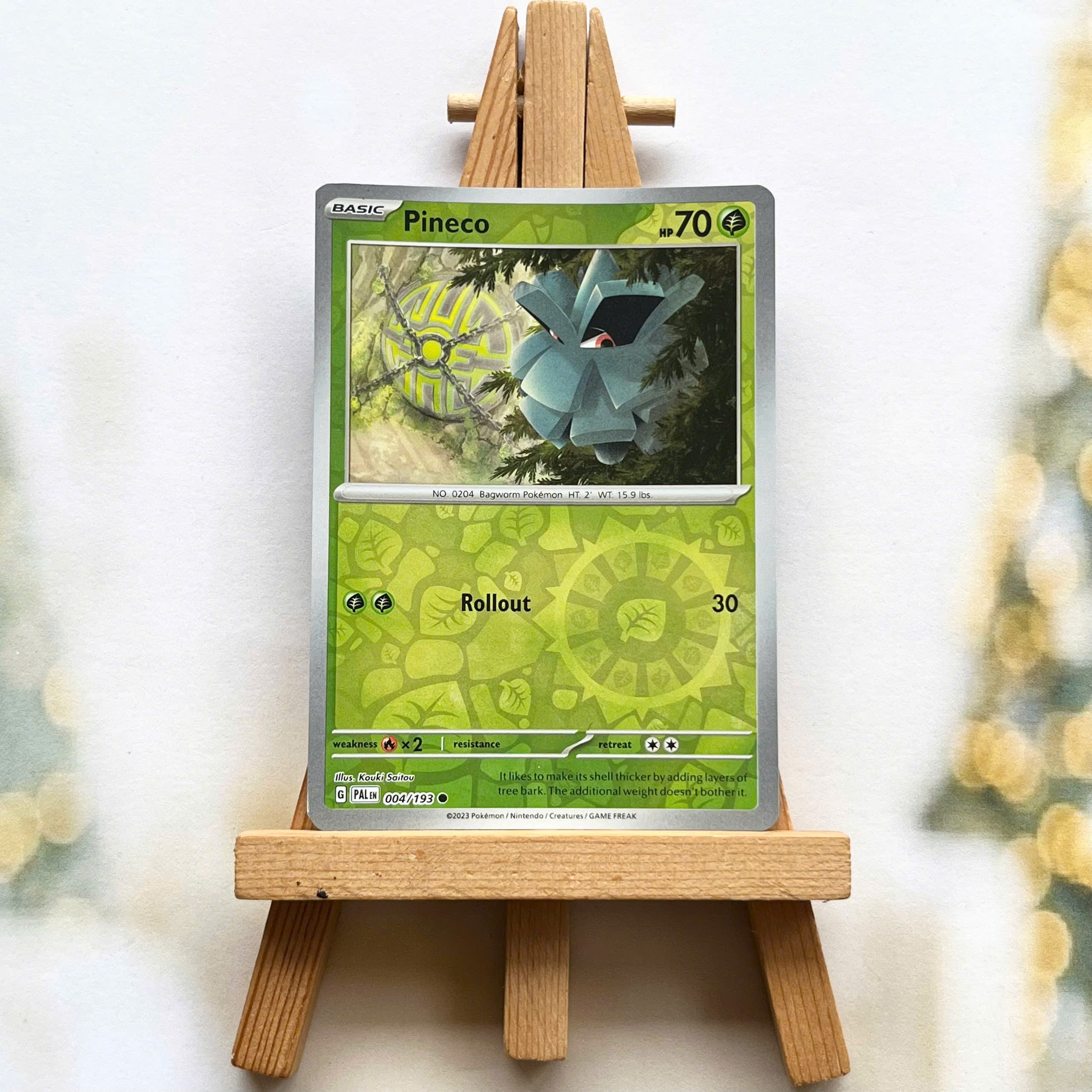 Thẻ hình Pokemon Pineco 004/193 - Lá bài lẻ Paldea Evolved Common Reverse Holo tiếng Anh chính hãng