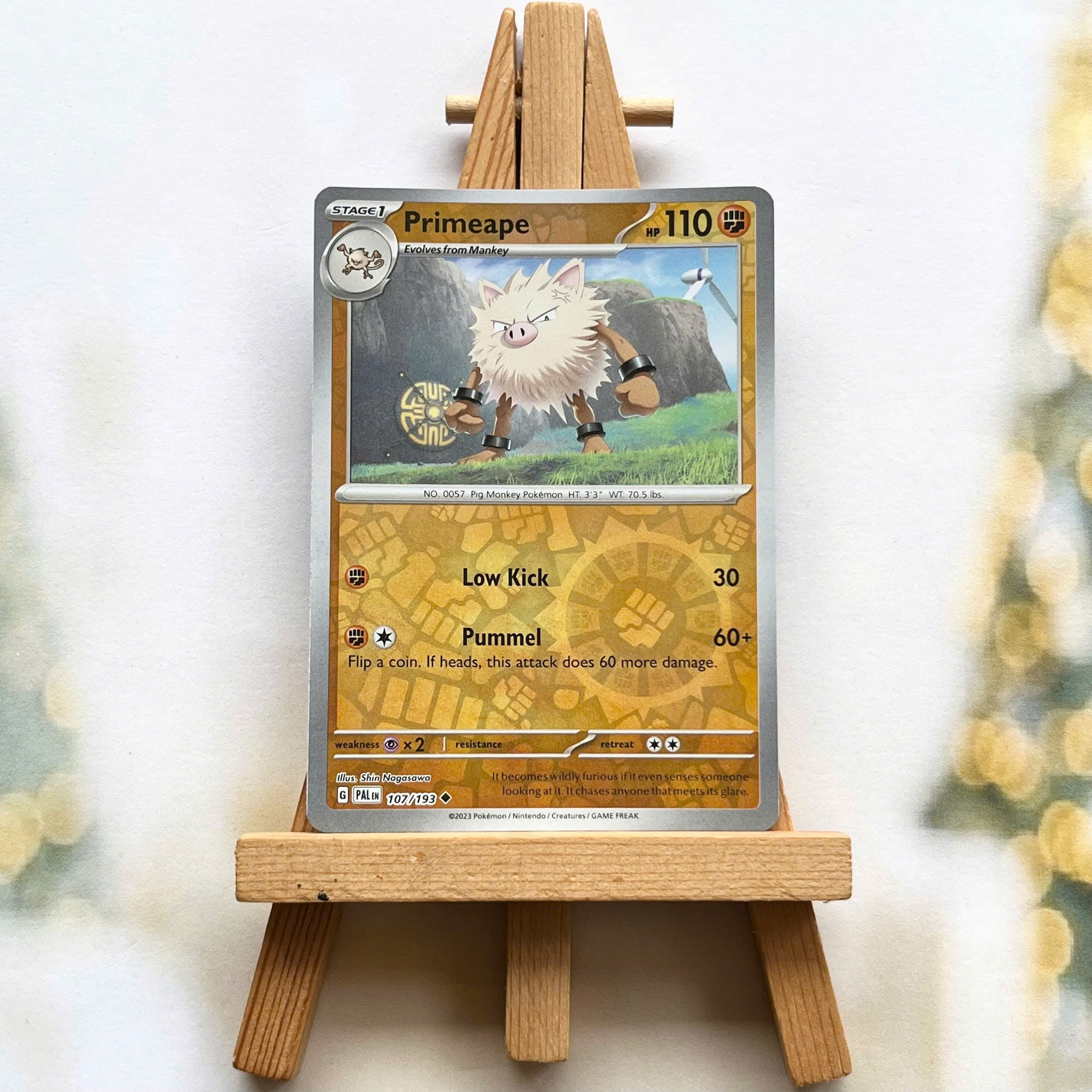 Thẻ hình Pokemon Primeape 107/193 - Lá bài lẻ Paldea Evolved Uncommon Reverse Holo tiếng Anh chính hãng