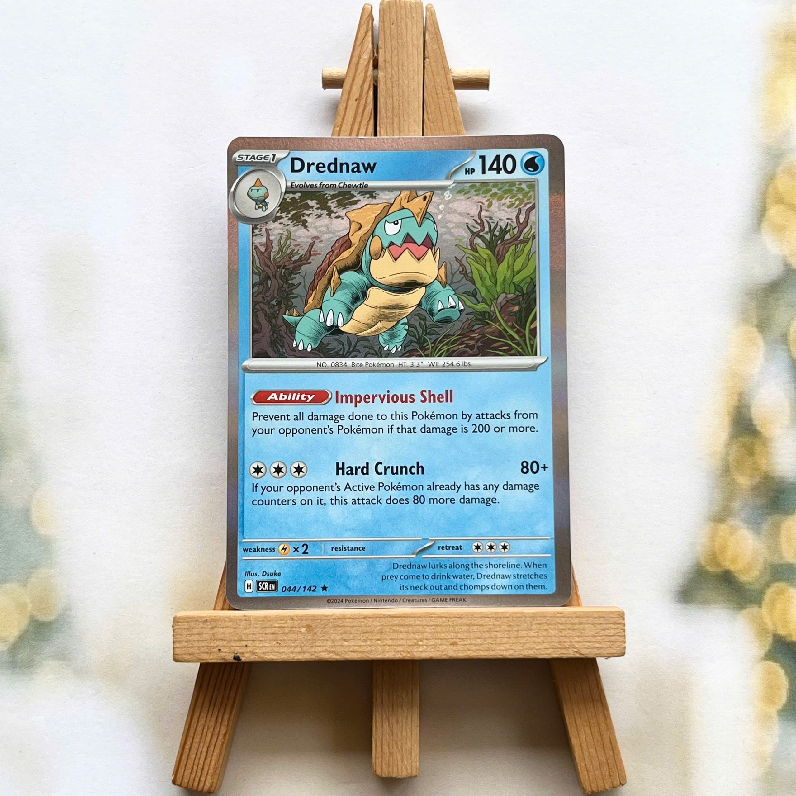 Thẻ hình Pokemon Drednaw 044/142 - Lá bài lẻ Stellar Crown Rare Reverse Holo tiếng Anh chính hãng