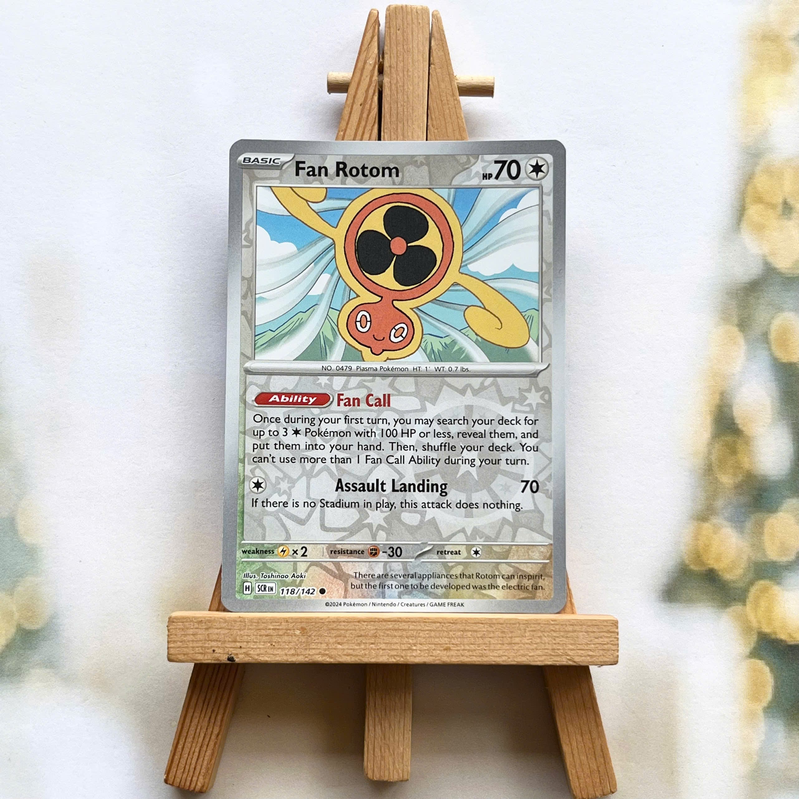 Thẻ hình Pokemon Fan Rotom 118/142 - Lá bài lẻ Stellar Crown Common Reverse Holo tiếng Anh chính hãng