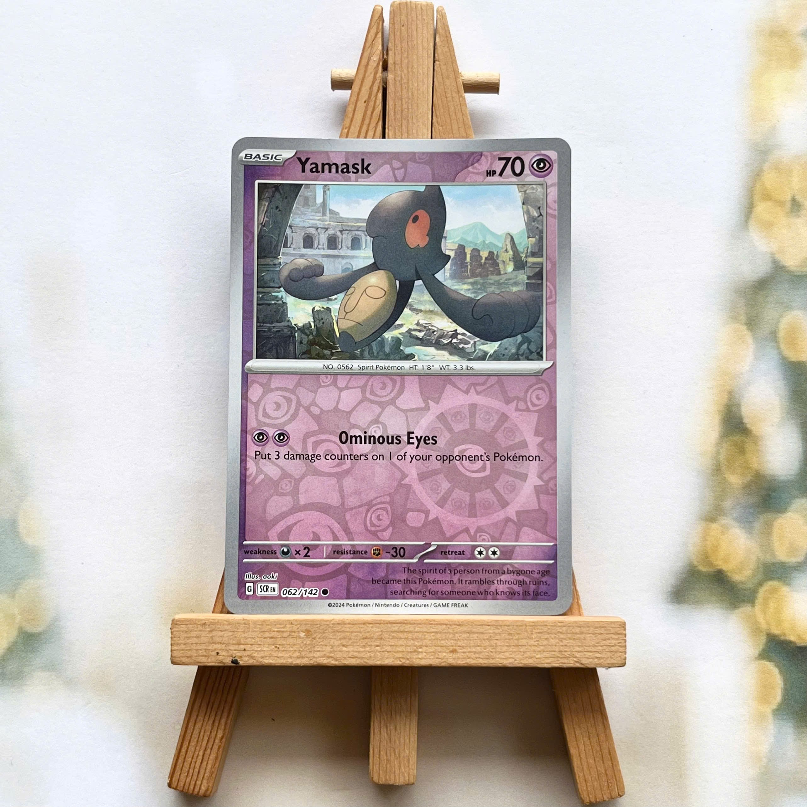 Thẻ hình Pokemon Yamask 062/142 - Lá bài lẻ Stellar Crown Common Reverse Holo tiếng Anh chính hãng