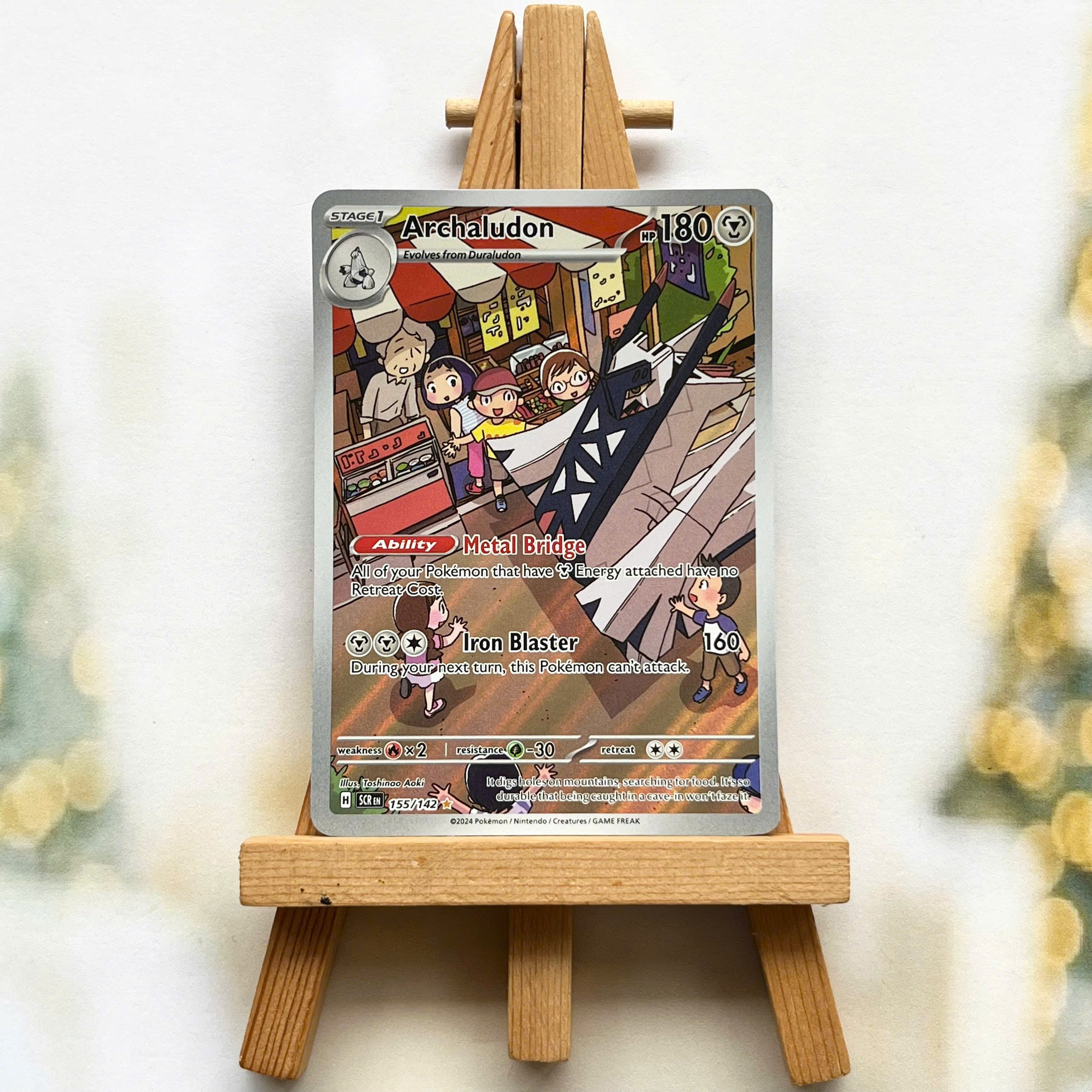 Thẻ hình Pokemon Archaludon 155/142 - Lá bài lẻ Stellar Crown Illustration Rare tiếng Anh chính hãng