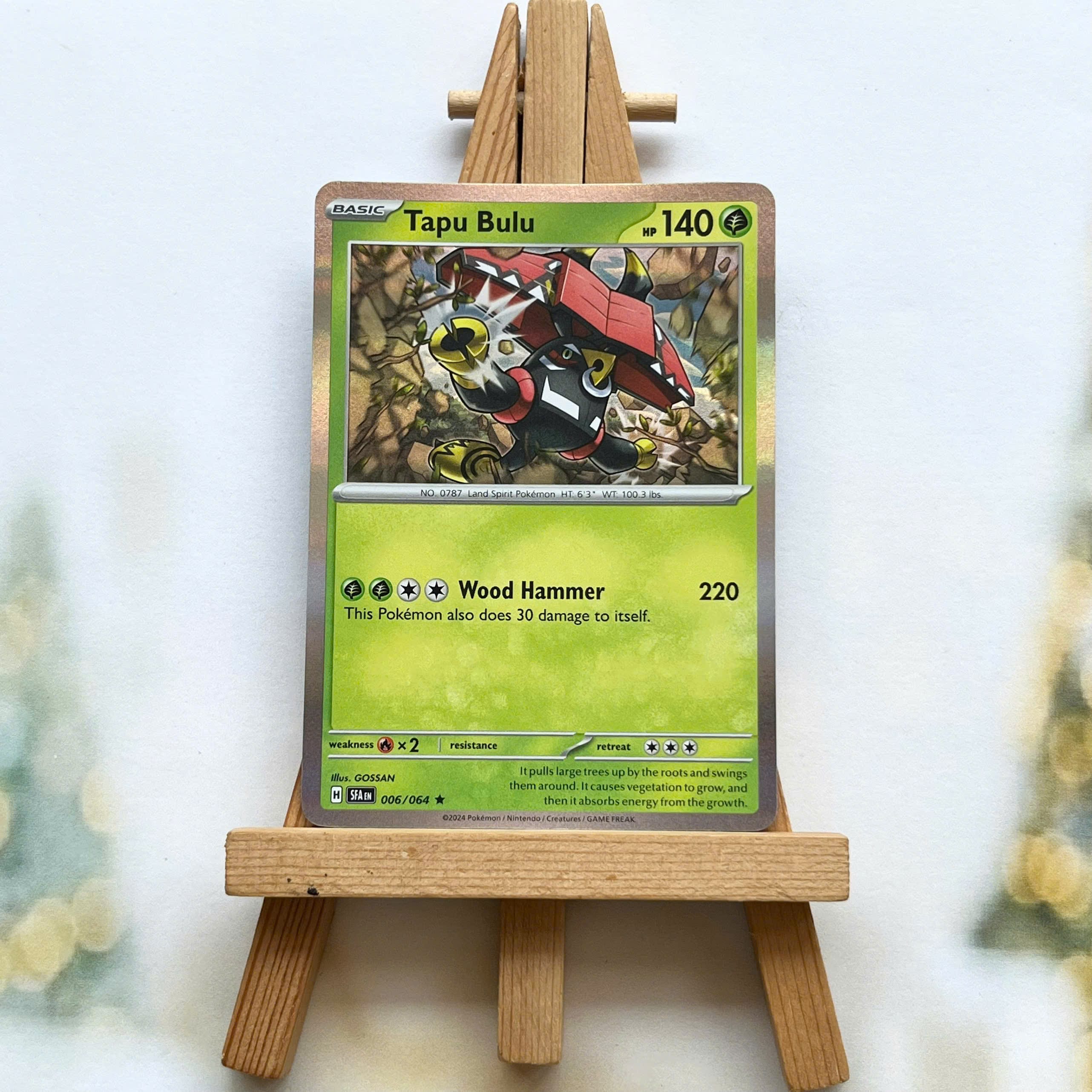 Thẻ hình Pokemon Tapu Bulu 006/064 - Lá bài lẻ Shrouded Fable Rare Reverse Holo tiếng Anh chính hãng