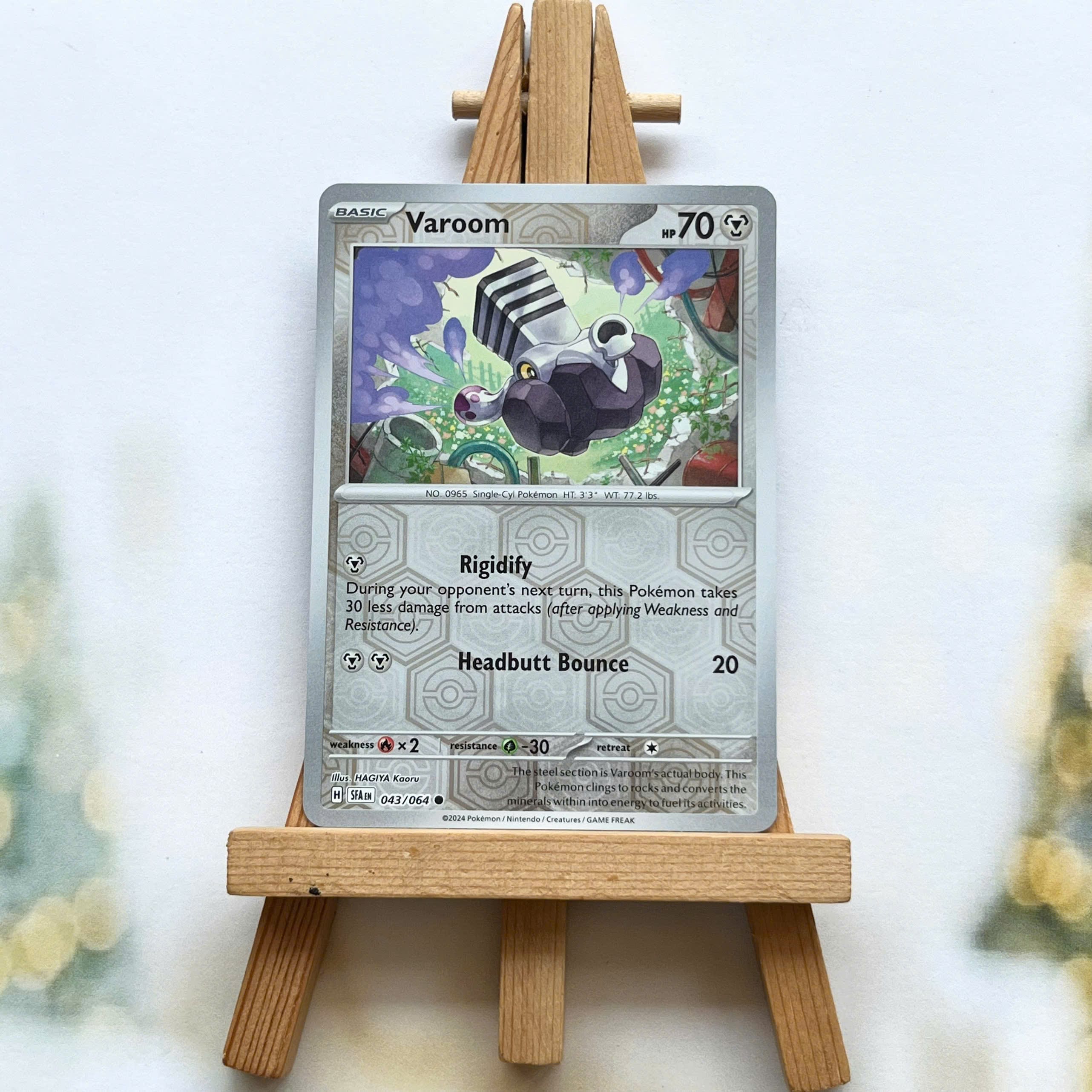 Thẻ hình Pokemon Varoom 043/064 - Lá bài Scarlet & Violet Shrouded Fable Common Reverse Holo tiếng Anh chính hãng
