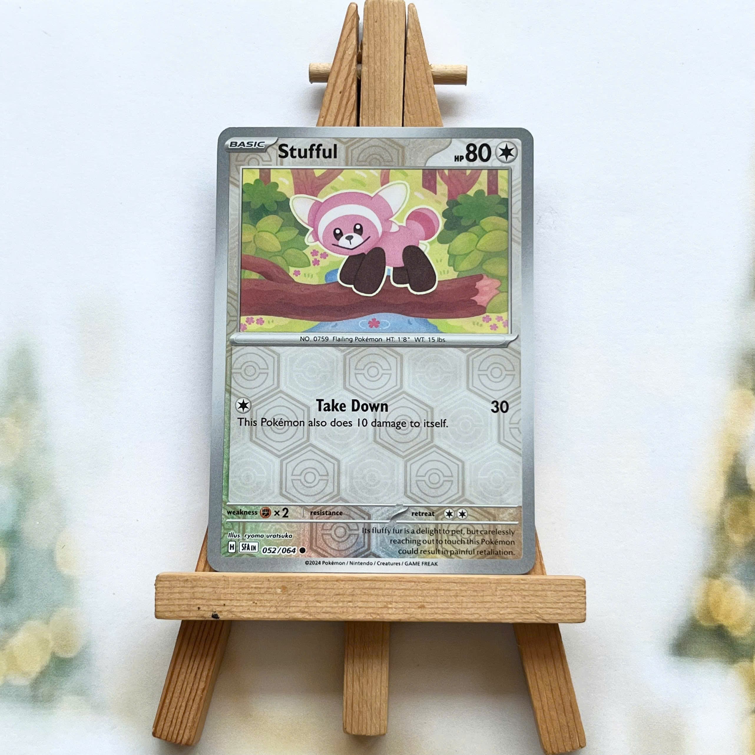 Thẻ hình Pokemon Stufful 052/064 - Lá bài Scarlet & Violet Shrouded Fable Common Reverse Holo tiếng Anh chính hãng