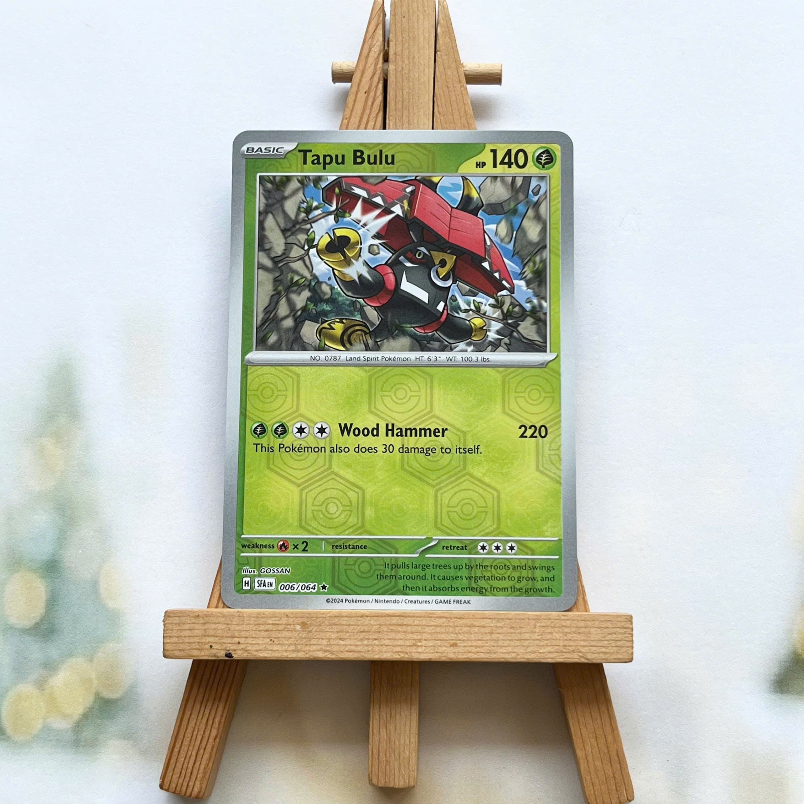 Thẻ hình Pokemon Tapu Bulu 006/064 - Lá bài lẻ Shrouded Fable Rare Reverse Holo tiếng Anh chính hãng