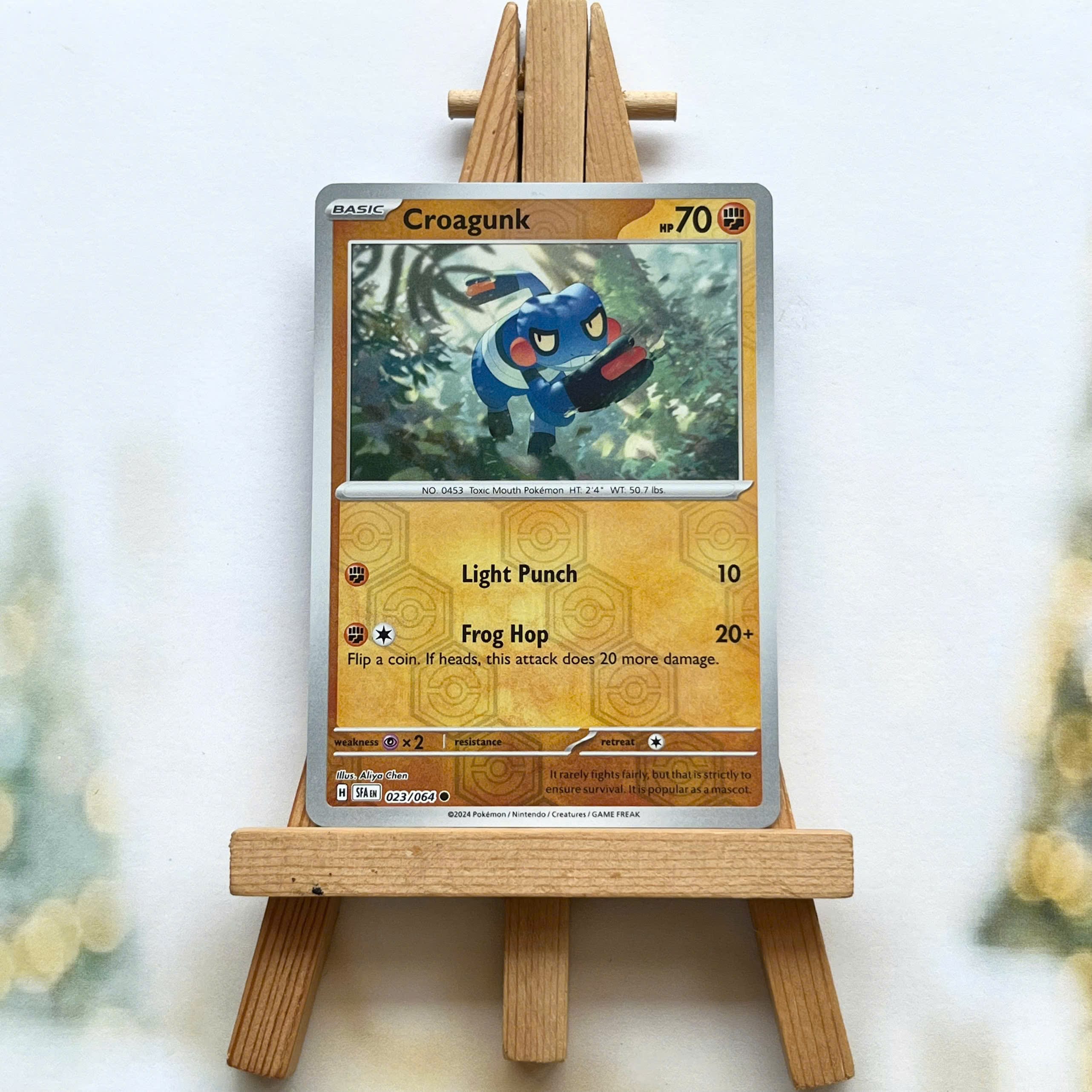 Thẻ hình Pokemon Croagunk 023/064 - Lá bài Scarlet & Violet Shrouded Fable Common Reverse Holo tiếng Anh chính hãng