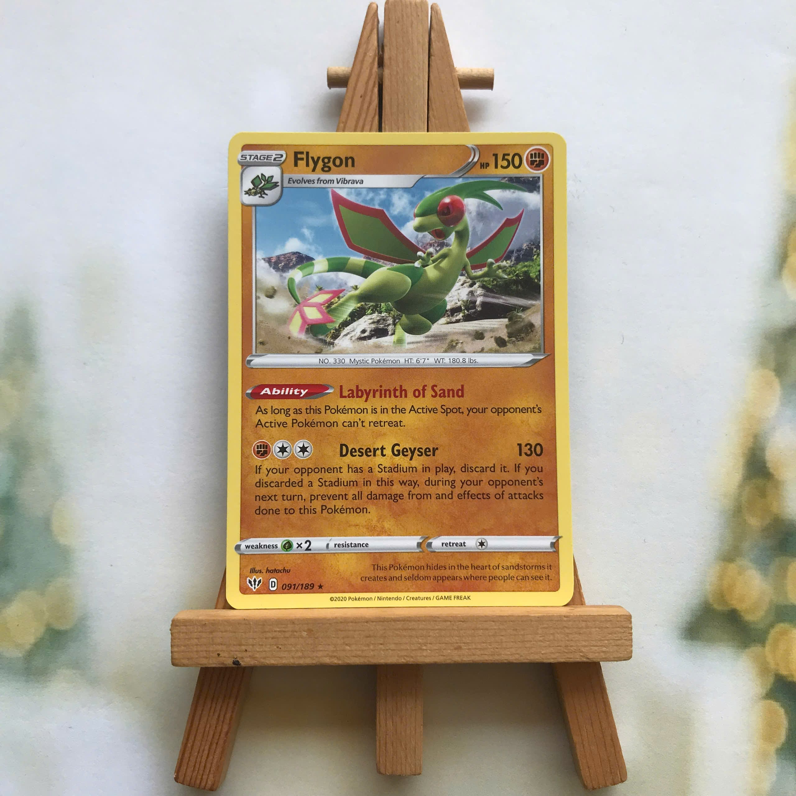 Thẻ hình Pokemon Flygon 091/189 - Lá bài lẻ Darkness Ablaze Rare tiếng Anh chính hãng
