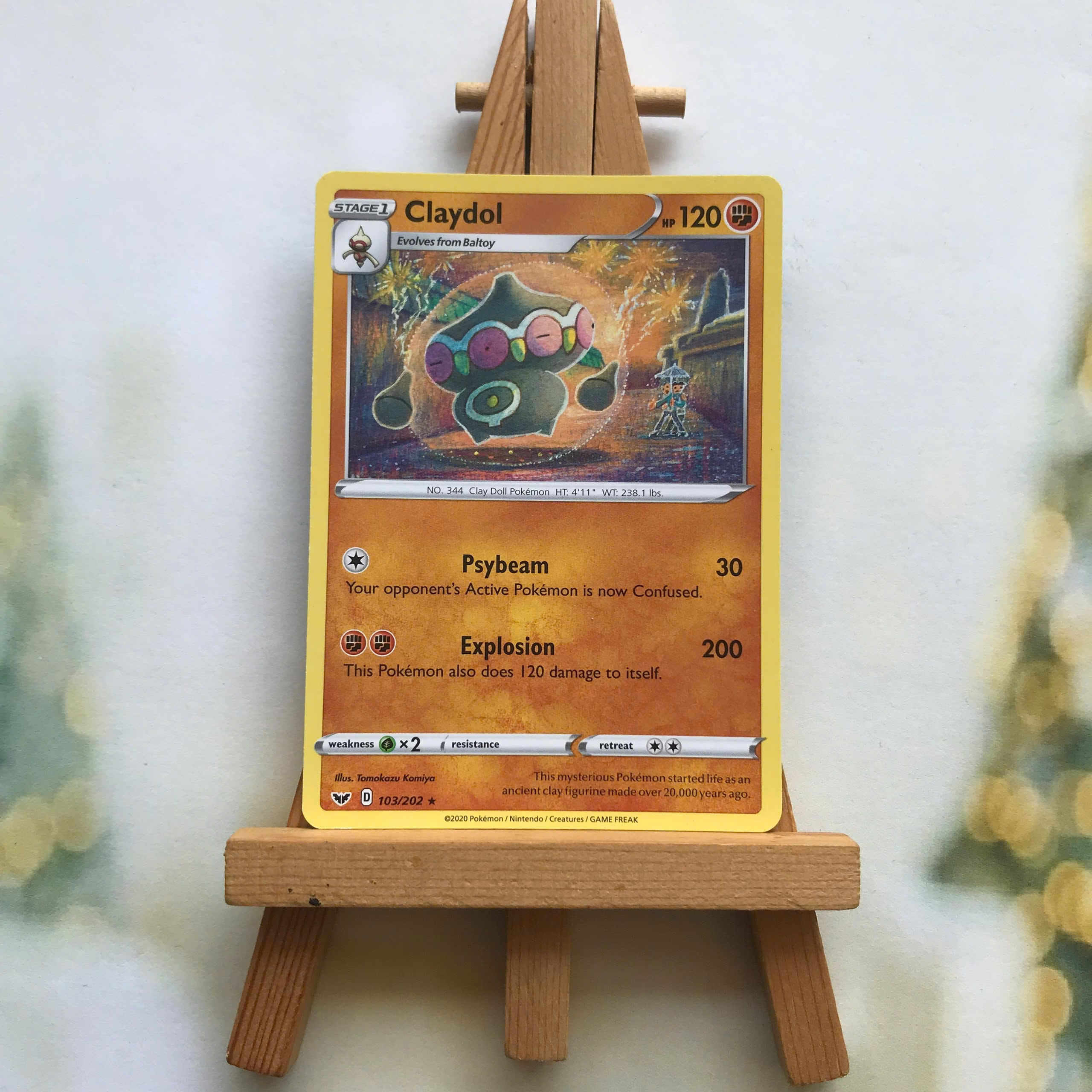 Thẻ hình Pokemon Claydol 103/202 - Lá bài lẻ Sword & Shield Base Set Rare tiếng Anh chính hãng