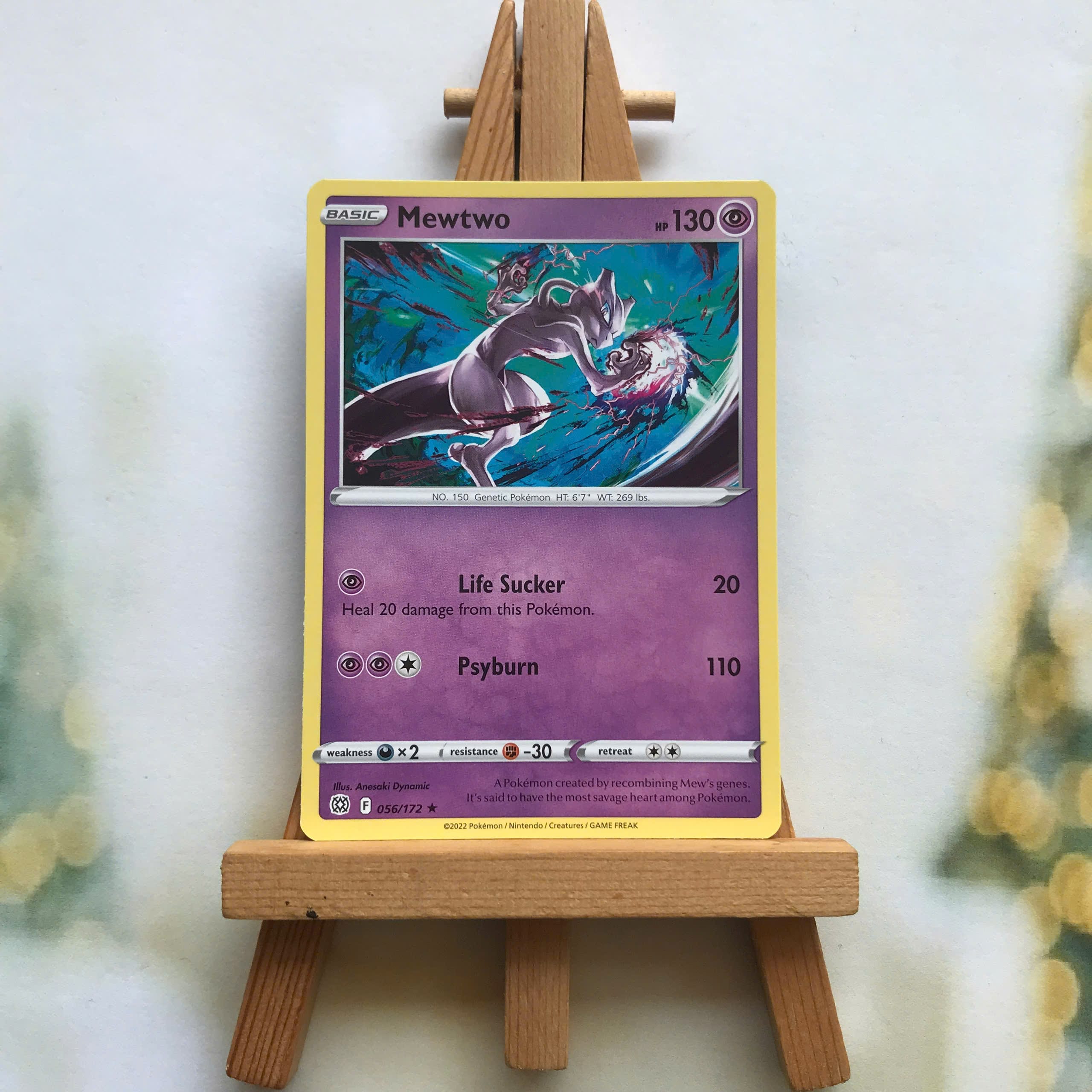 Thẻ hình Pokemon Mewtwo 056/172 - Lá bài lẻ Brilliant Stars Rare tiếng Anh chính hãng