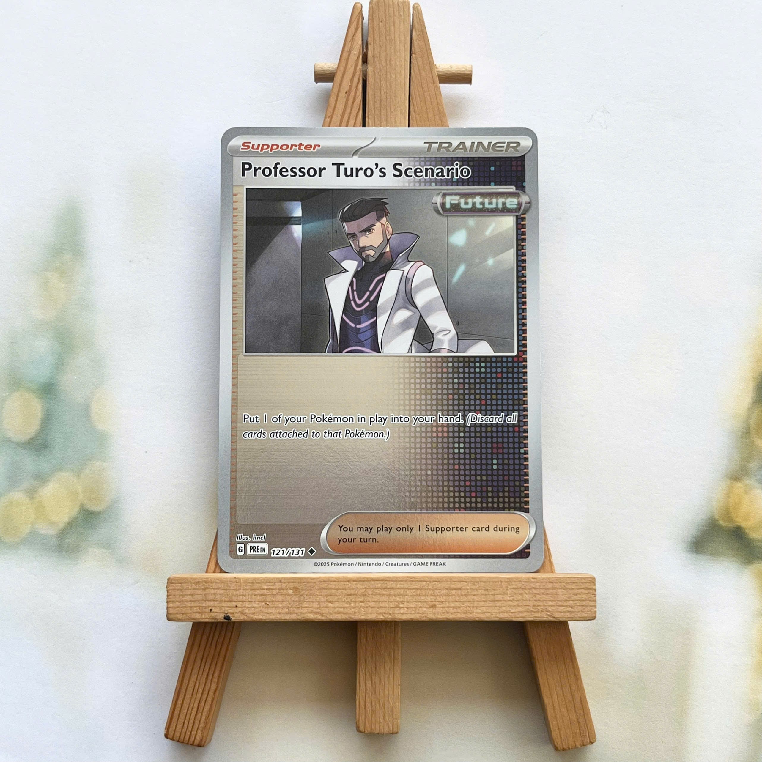 Thẻ hình Pokemon Professor Turo's Scenario 121/131 - Lá bài lẻ Prismatic Evolutions Uncommon Reverse Holo tiếng Anh chính hãng