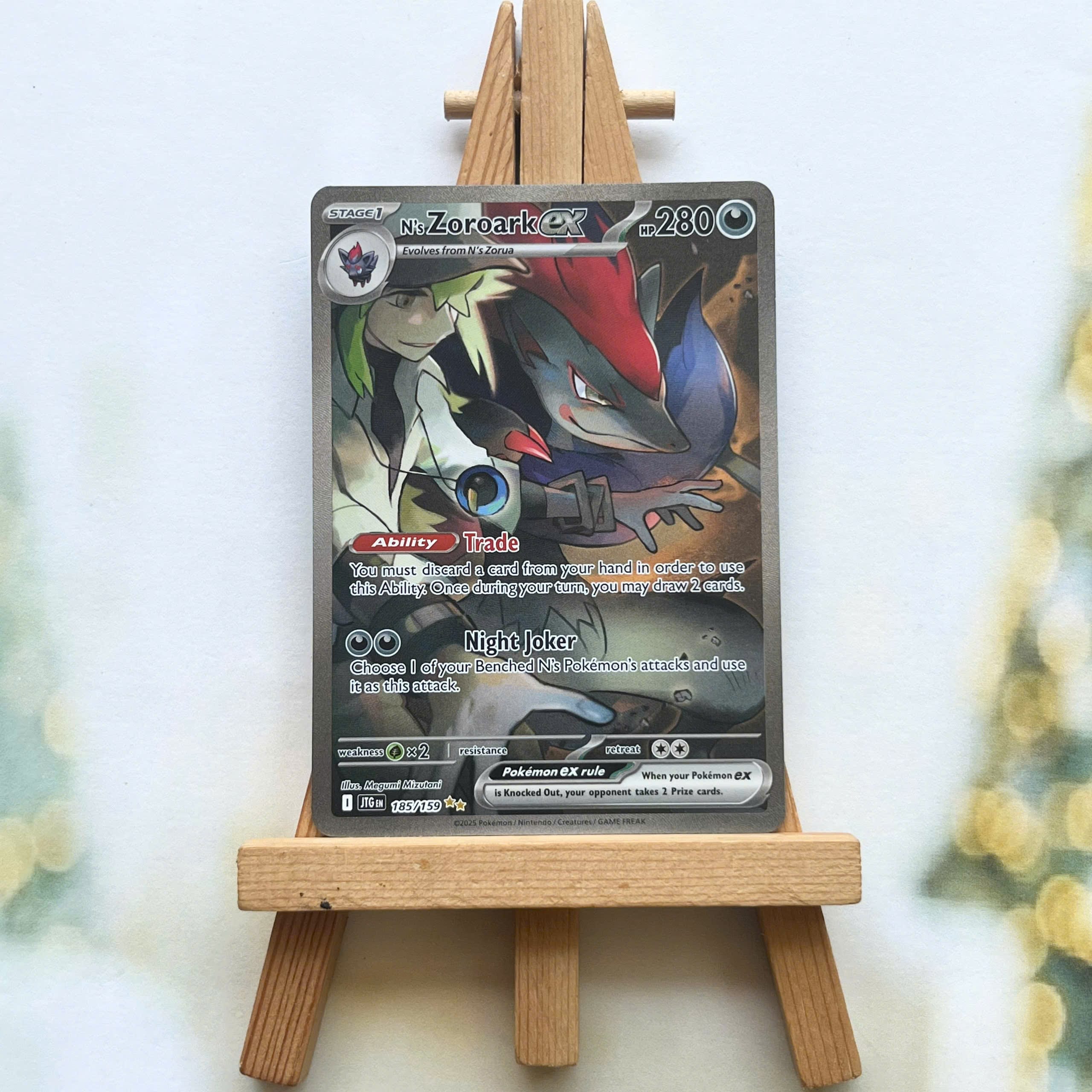 Thẻ hình Pokemon N's Zoroark ex 185/159 - Lá bài lẻ Journey Together Special Illustration Rare tiếng Anh chính hãng