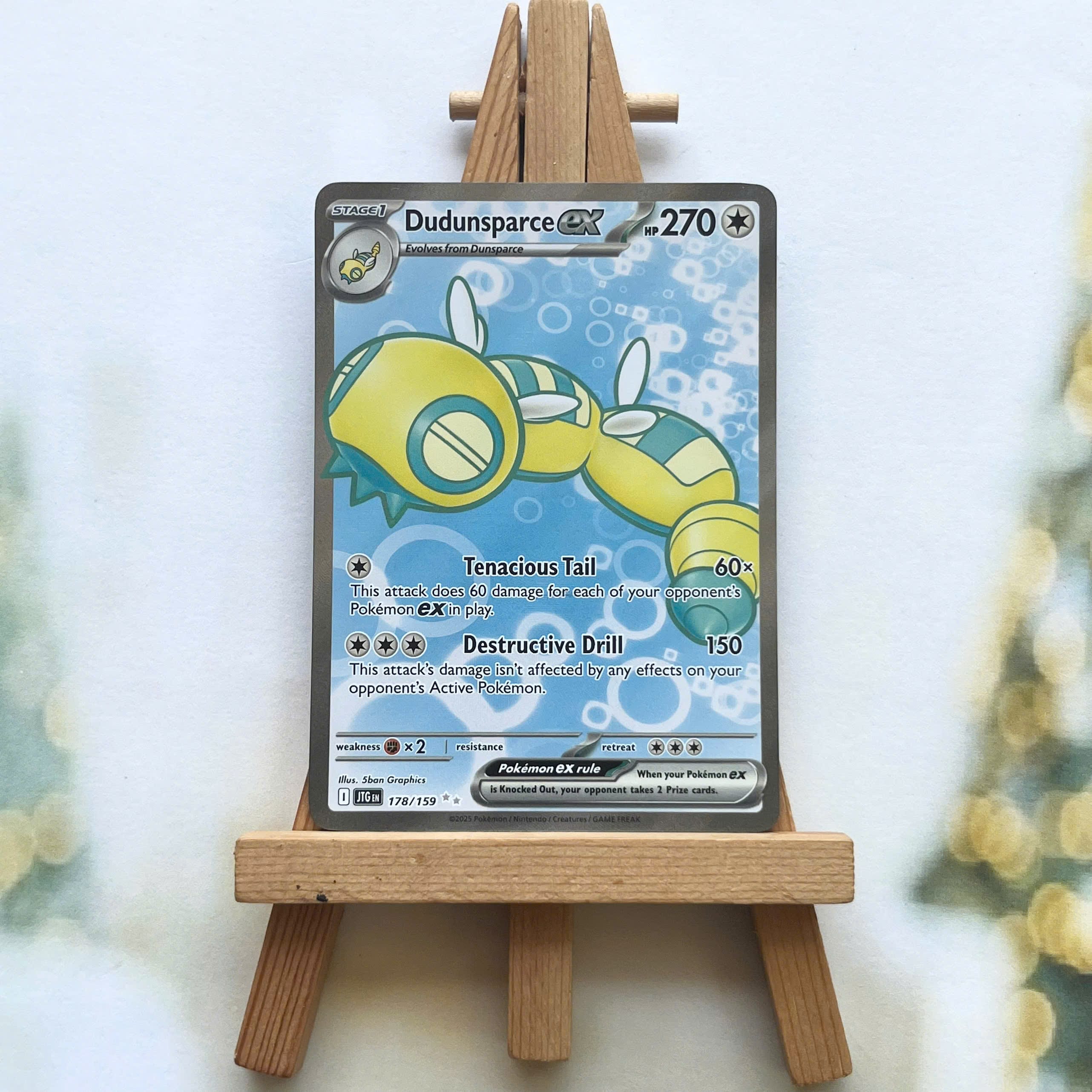 Thẻ hình Pokemon Dudunsparce ex 178/159 - Lá bài lẻ Journey Together Full Art Ultra Rare tiếng Anh chính hãng