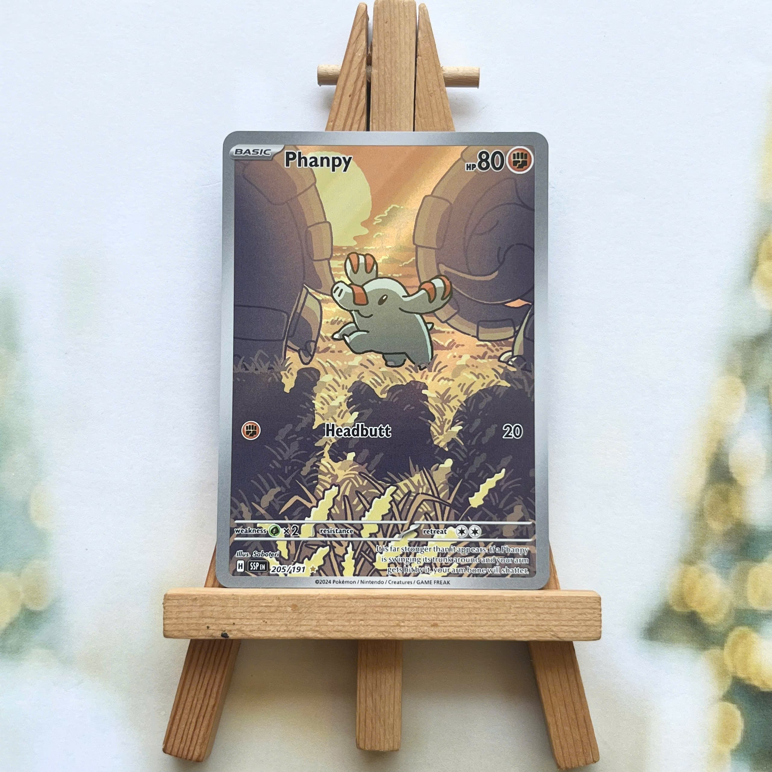 Thẻ hình Pokemon Phanpy 205/191 - Lá bài lẻ Surging Sparks Illustration Rare tiếng Anh chính hãng