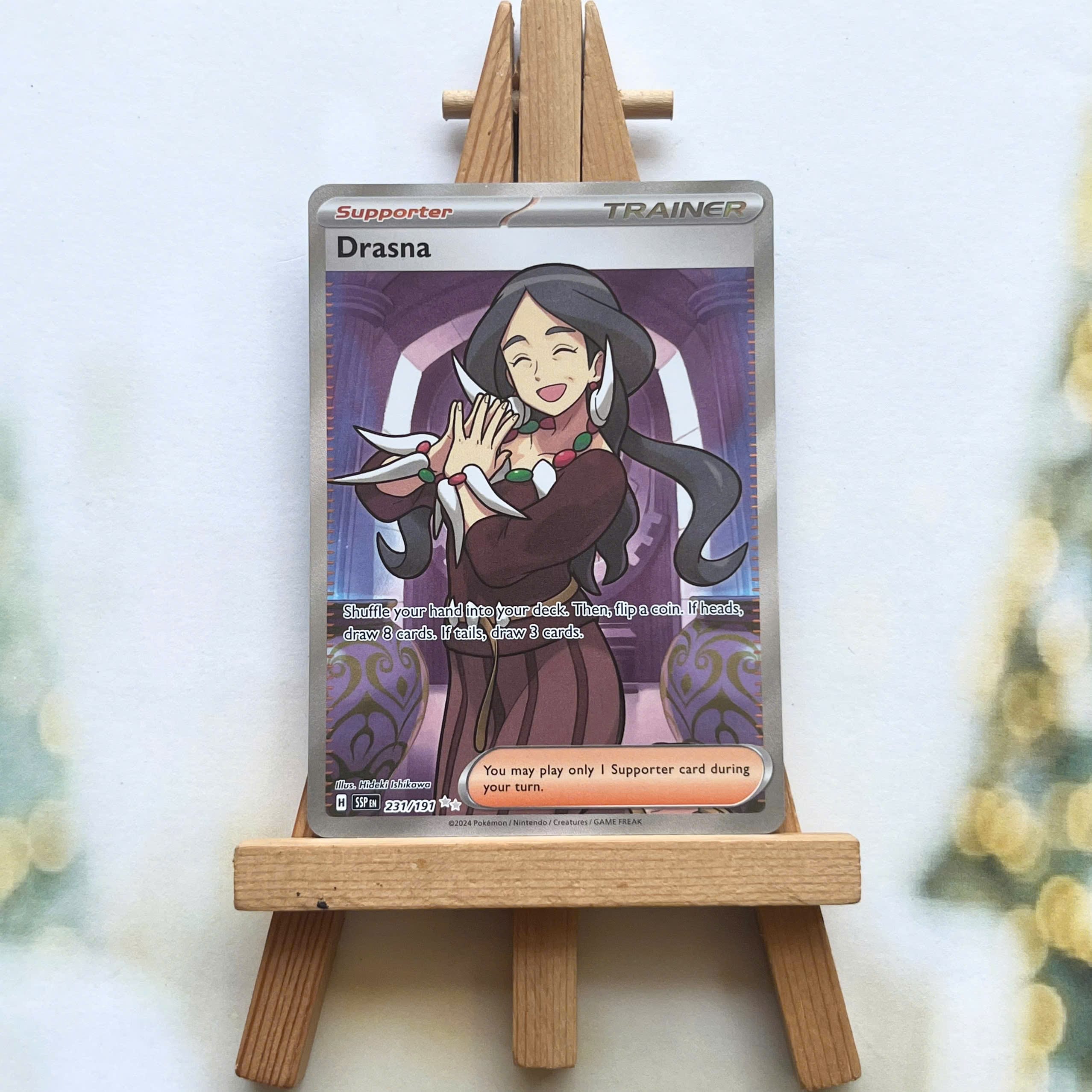Thẻ hình Pokemon Drasna 231/191 - Lá bài lẻ Surging Sparks Full Art Secret Rare tiếng Anh chính hãng