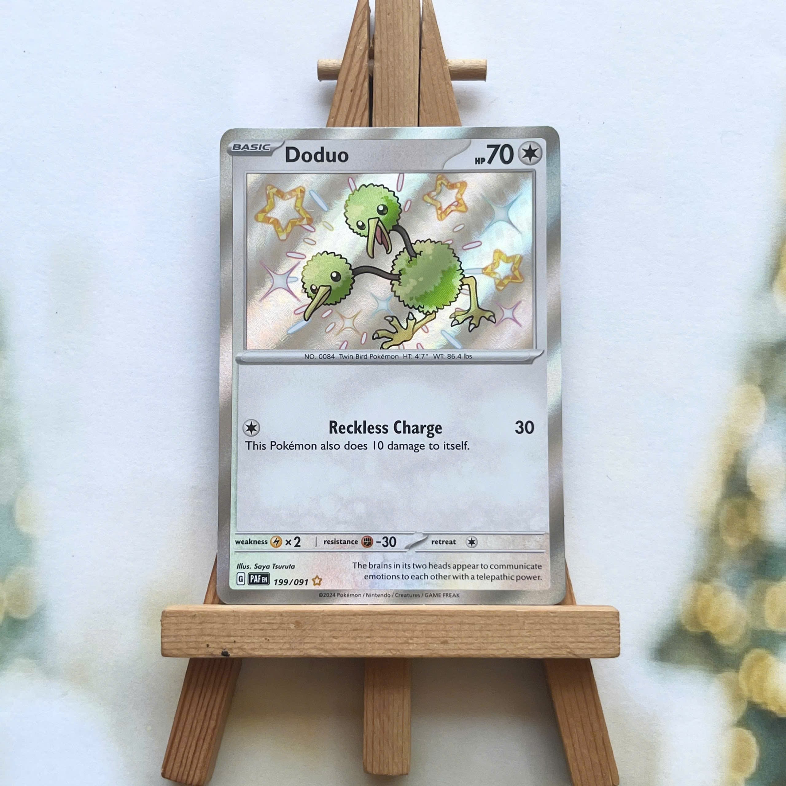 Thẻ hình Pokemon Doduo 199/091 - Lá bài Scarlet & Violet: Paldean Fates Shiny Rare tiếng Anh chính hãng