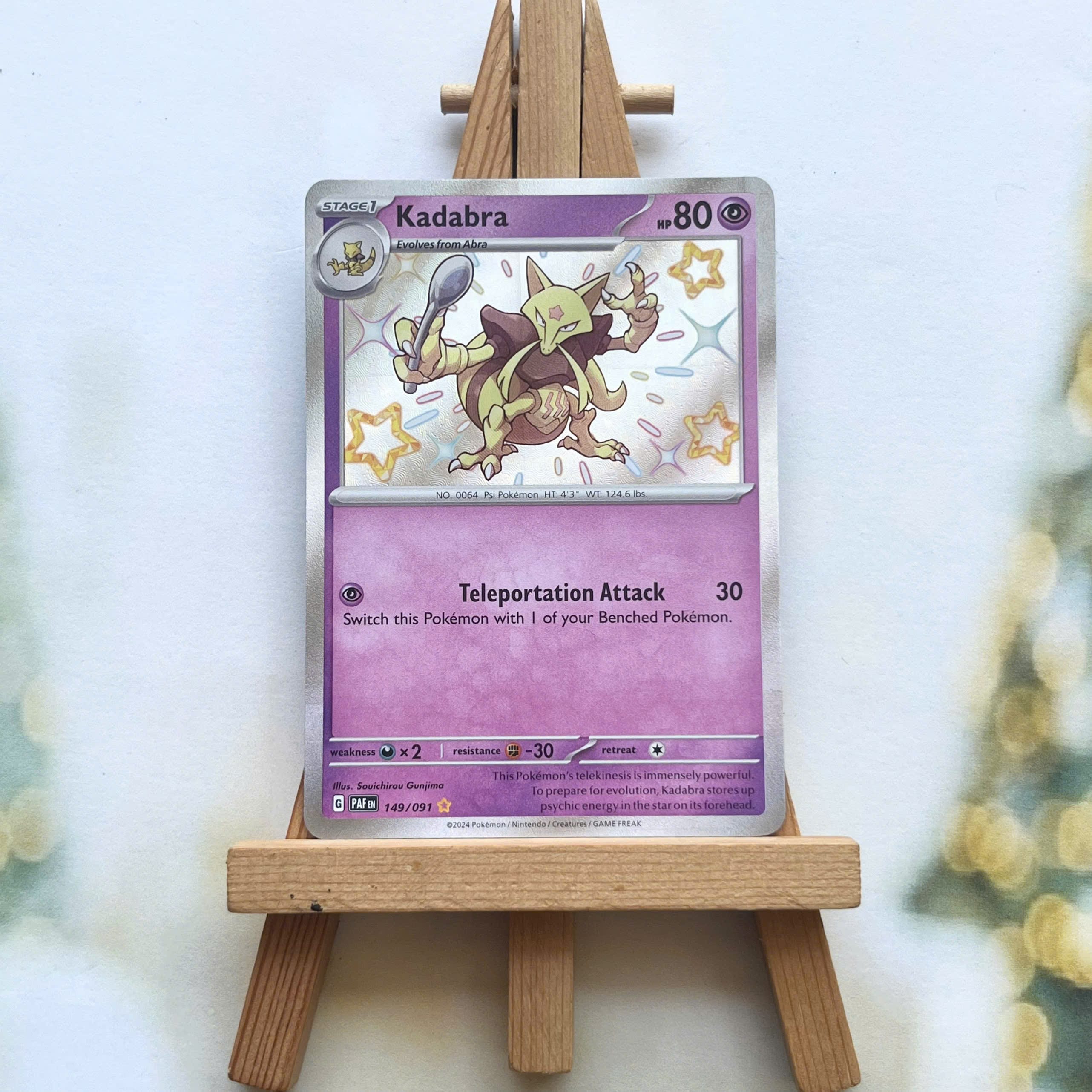 Thẻ hình Pokemon Kadabra 149/091 - Lá bài Scarlet & Violet: Paldean Fates Shiny Rare tiếng Anh chính hãng