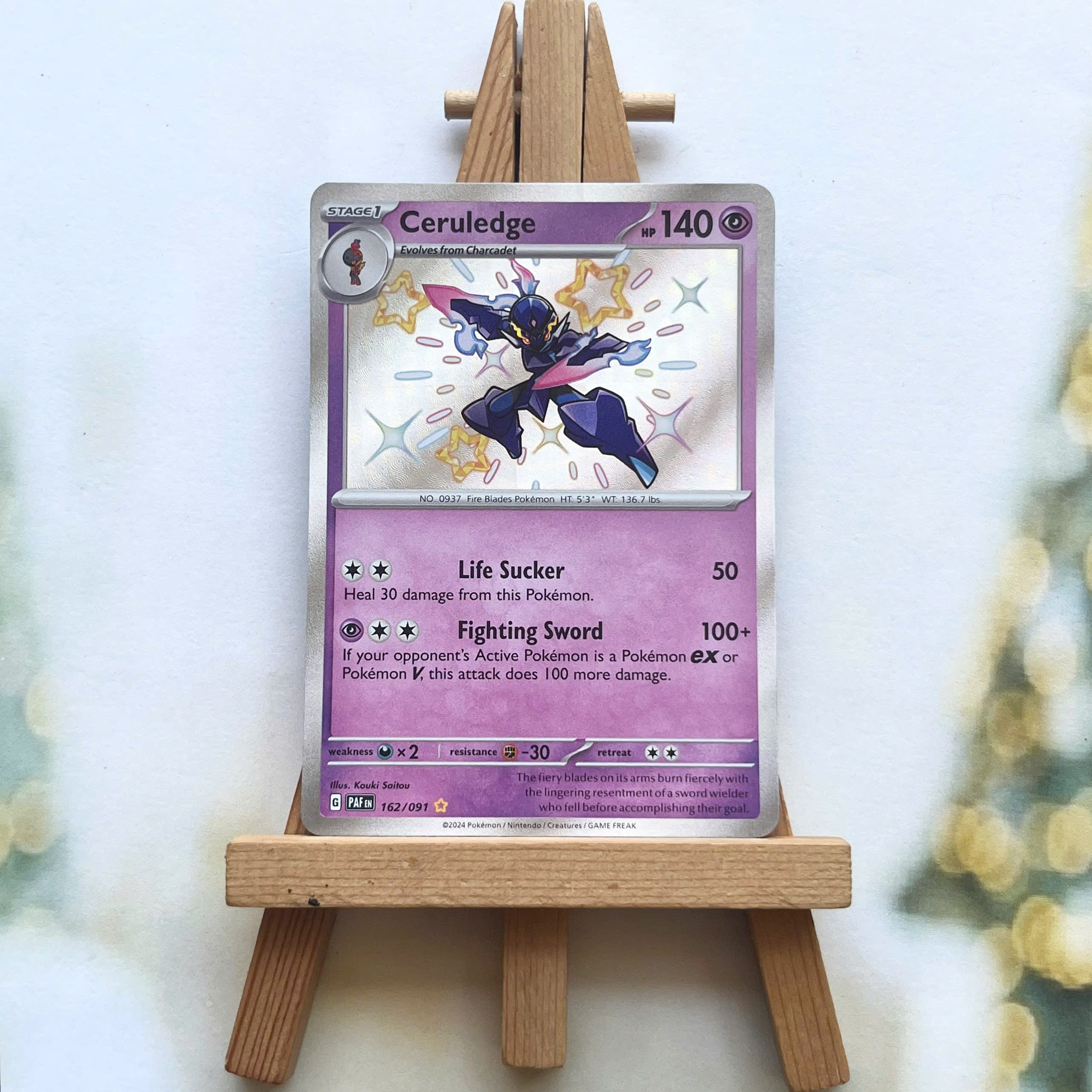 Thẻ hình Pokemon Ceruledge 162/091 - Lá bài Scarlet & Violet: Paldean Fates Shiny Rare tiếng Anh chính hãng