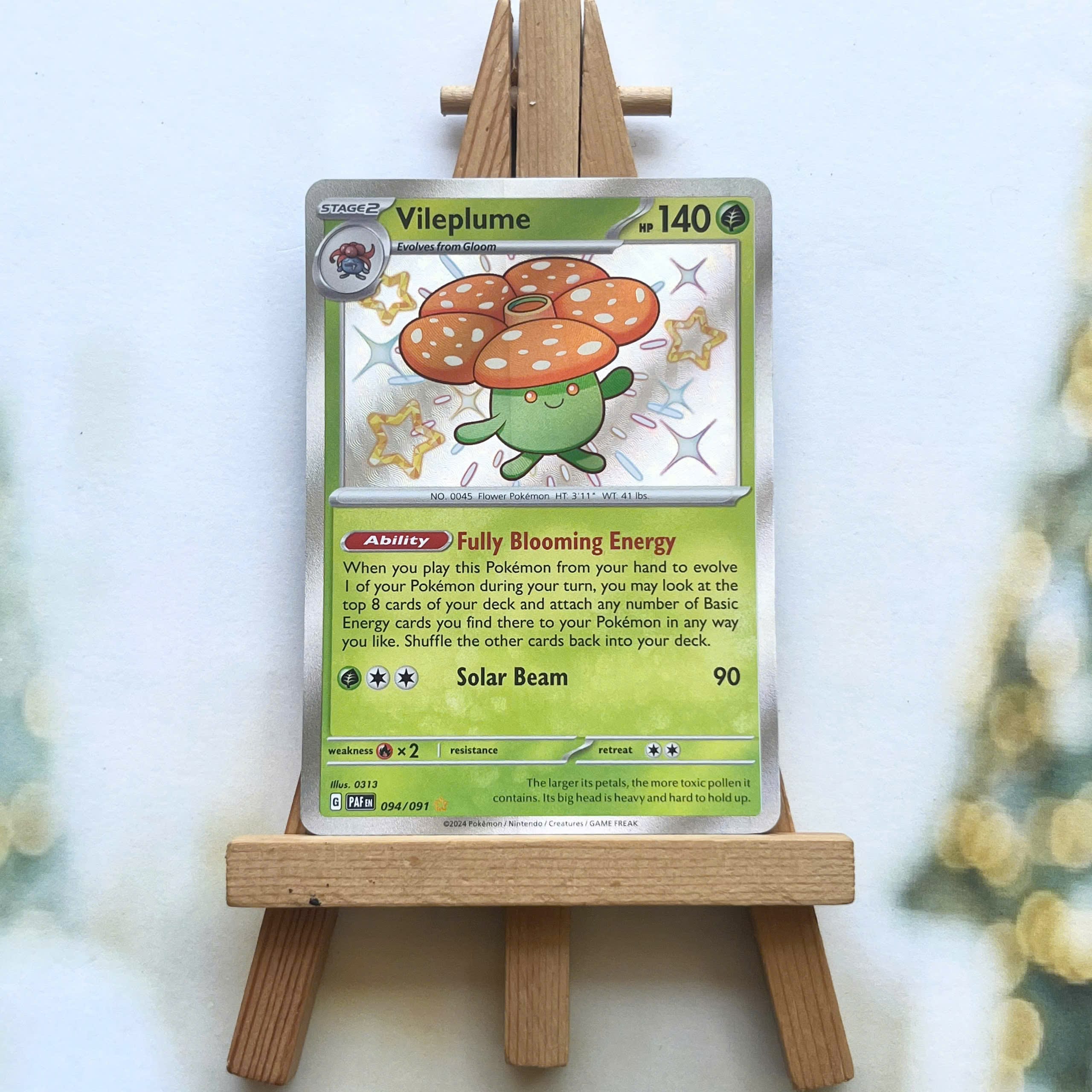 Thẻ hình Pokemon Vileplume 094/091 - Lá bài Scarlet & Violet: Paldean Fates Shiny Rare tiếng Anh chính hãng
