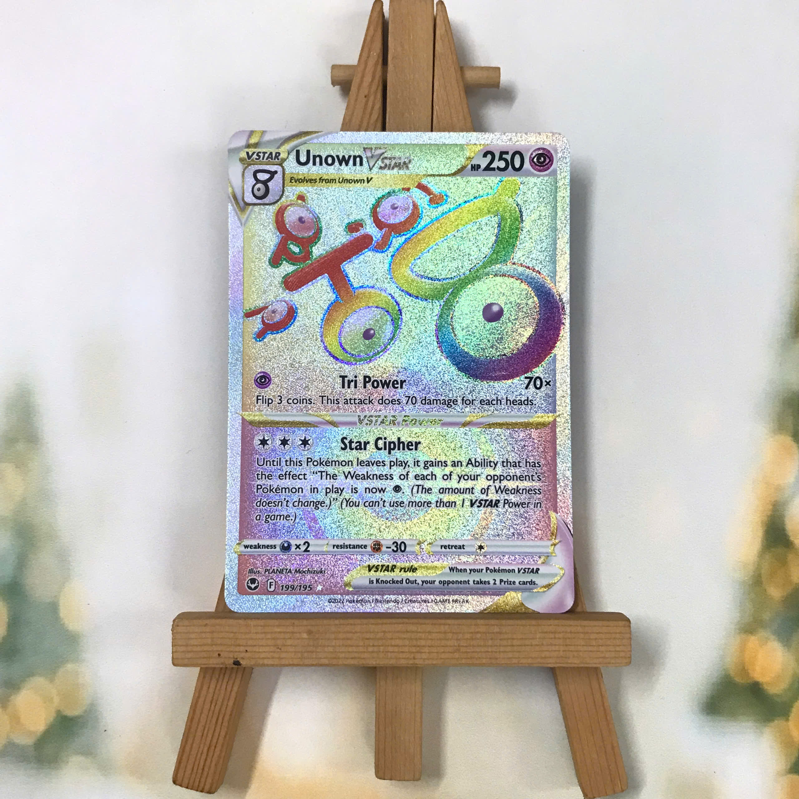 Thẻ hình Pokemon Unown VSTAR 199/195 - Lá bài lẻ Silver Tempest Hyper Rare tiếng Anh chính hãng
