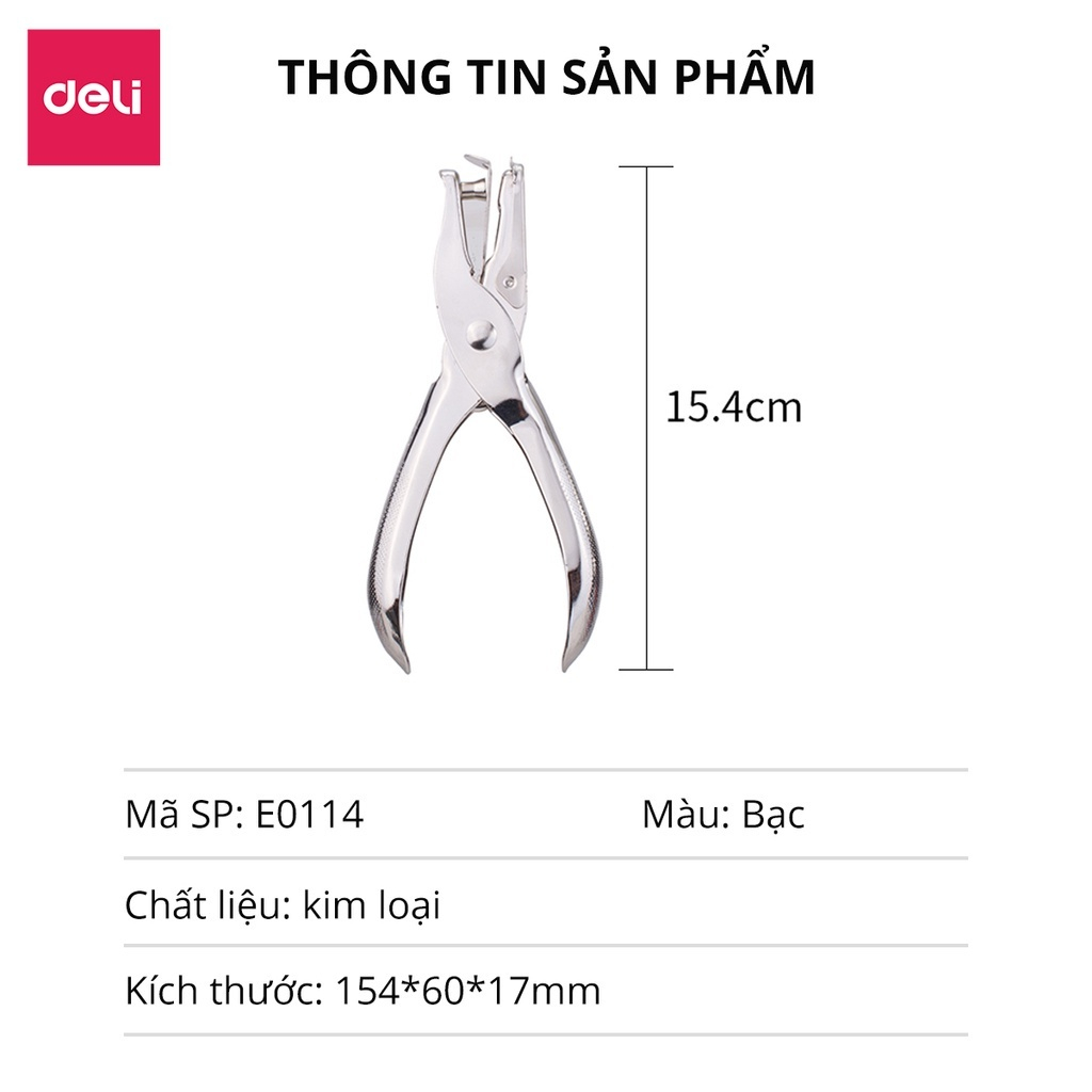 Kìm bấm lỗ cầm tay deli E0114