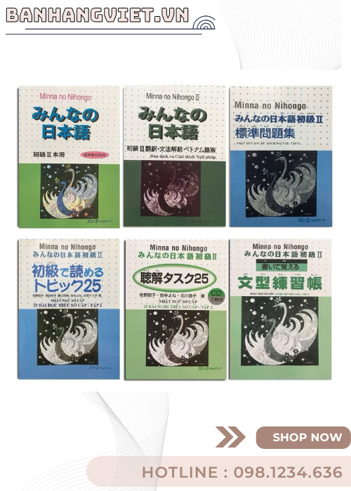 Combo Minna No Nihongo 2 - Tiếng Nhật Cho Mọi Người Sơ Cấp 2 - Dành Cho Trình Độ N4 ( Bộ 6 Cuốn )