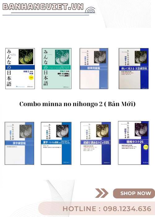 Minna no Nihongo Sơ Cấp 2 -Trình Độ N4 (Bản mới) - Trọn bộ 8 cuốn