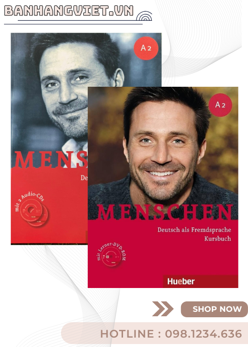 Combo Sách Menschen A2 ( Arbeitsbuch + Kursbuch) - Sách in offset bản mầu.