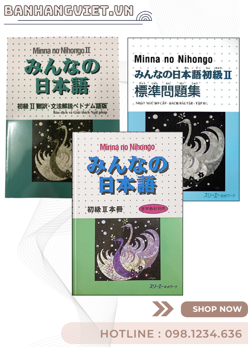 Minna no nihongo 2 - Combo 3 cuốn ( Giáo trình, Bản Dịch, Bài Tập)