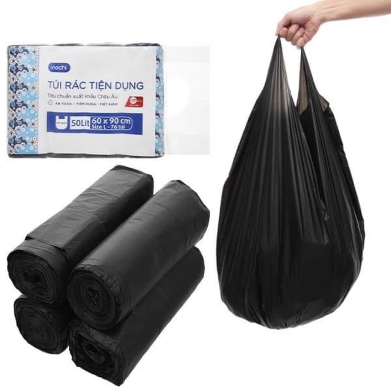Lô túi rác Đen tiện dụng Soji ( 4 cuộn ) Inochi
