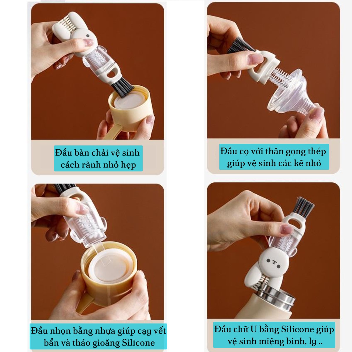 Bàn chải đa năng 4in1 hình thỏ Fasola DZ772