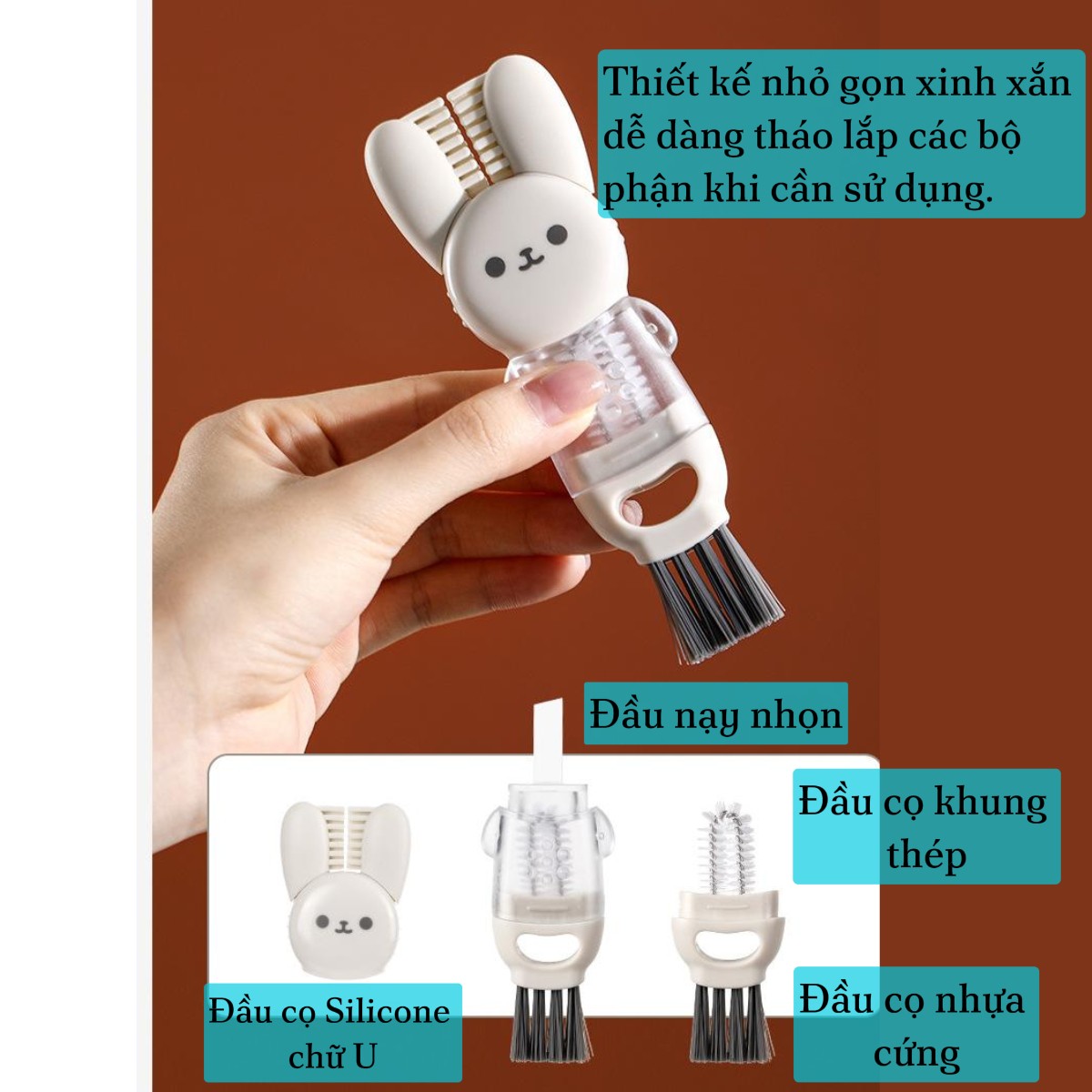 Bàn chải đa năng 4in1 hình thỏ Fasola DZ772