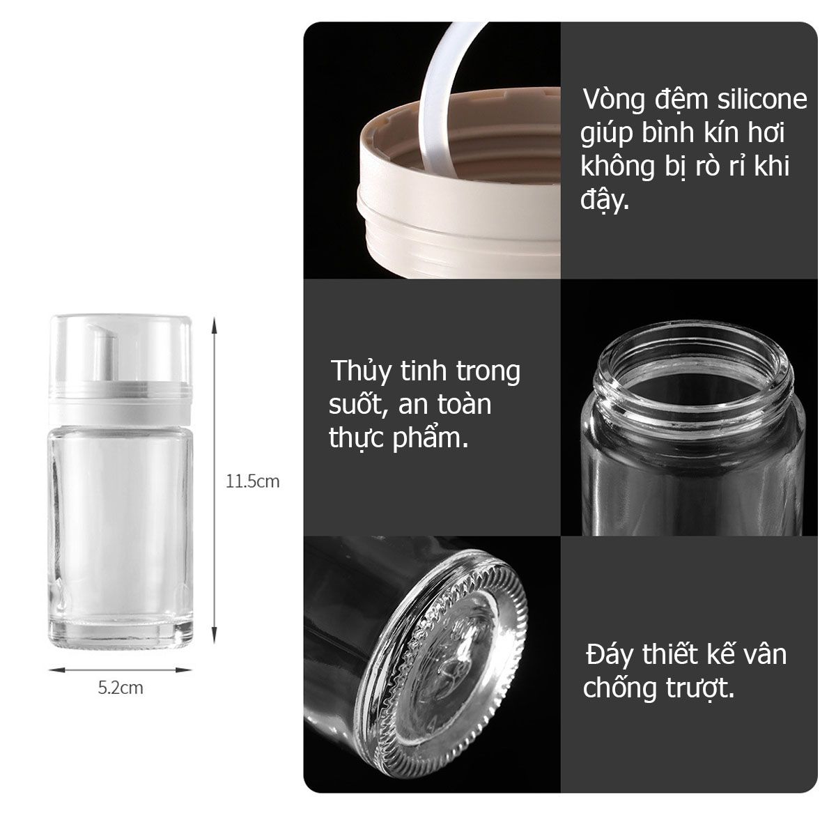 Bình rót dầu dấm để bàn bằng thủy tinh Fasola YL035