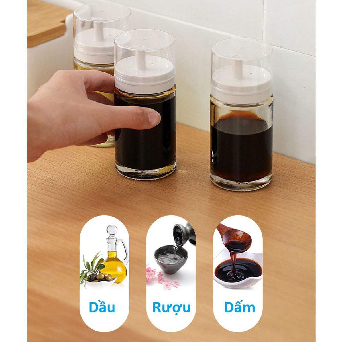 Bình rót dầu dấm để bàn bằng thủy tinh Fasola YL035
