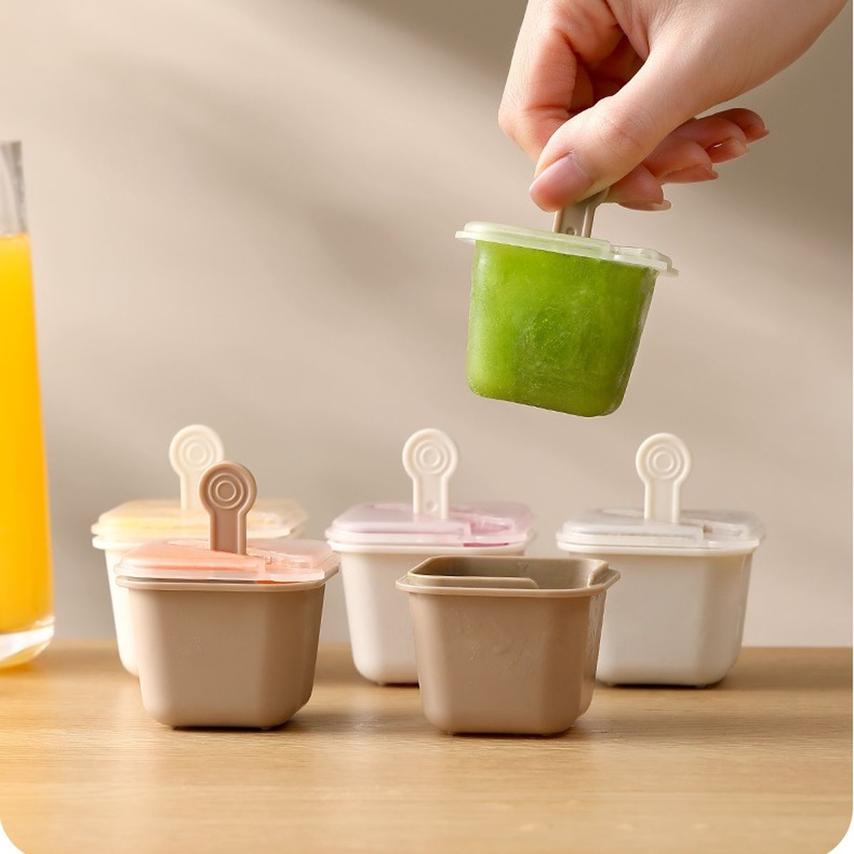 Bộ 6 Khay đá viên lớn kiêm làm kem que dung tích 60ml mỗi viên Fasola PS511