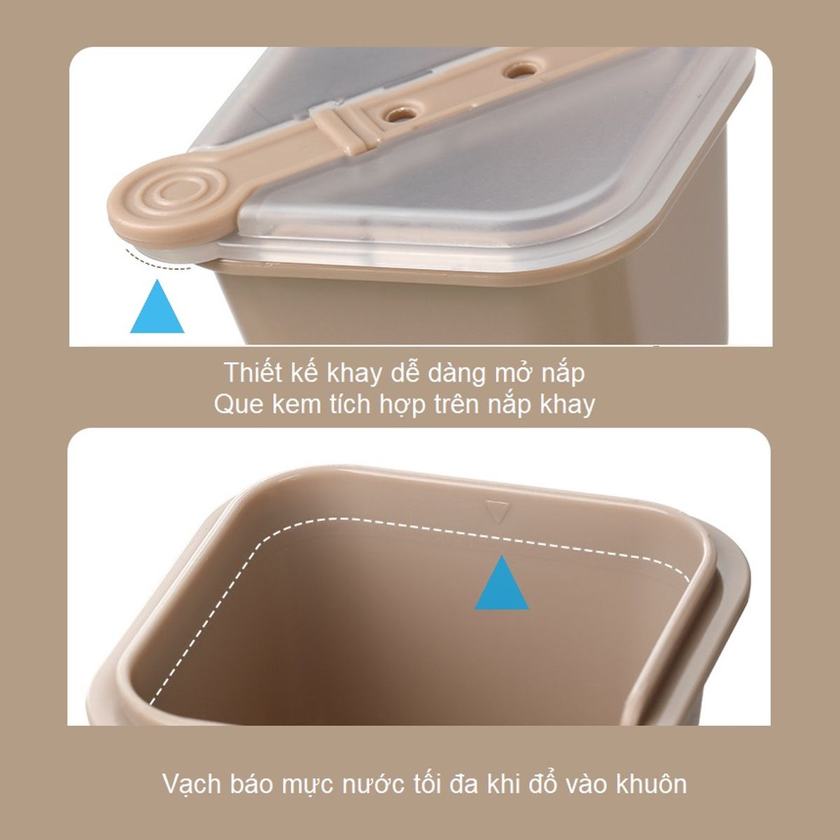 Bộ 6 Khay đá viên lớn kiêm làm kem que dung tích 60ml mỗi viên Fasola PS511