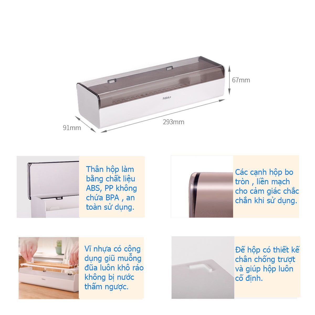 Hộp đựng muỗng đũa bằng nhựa Fasola SH177