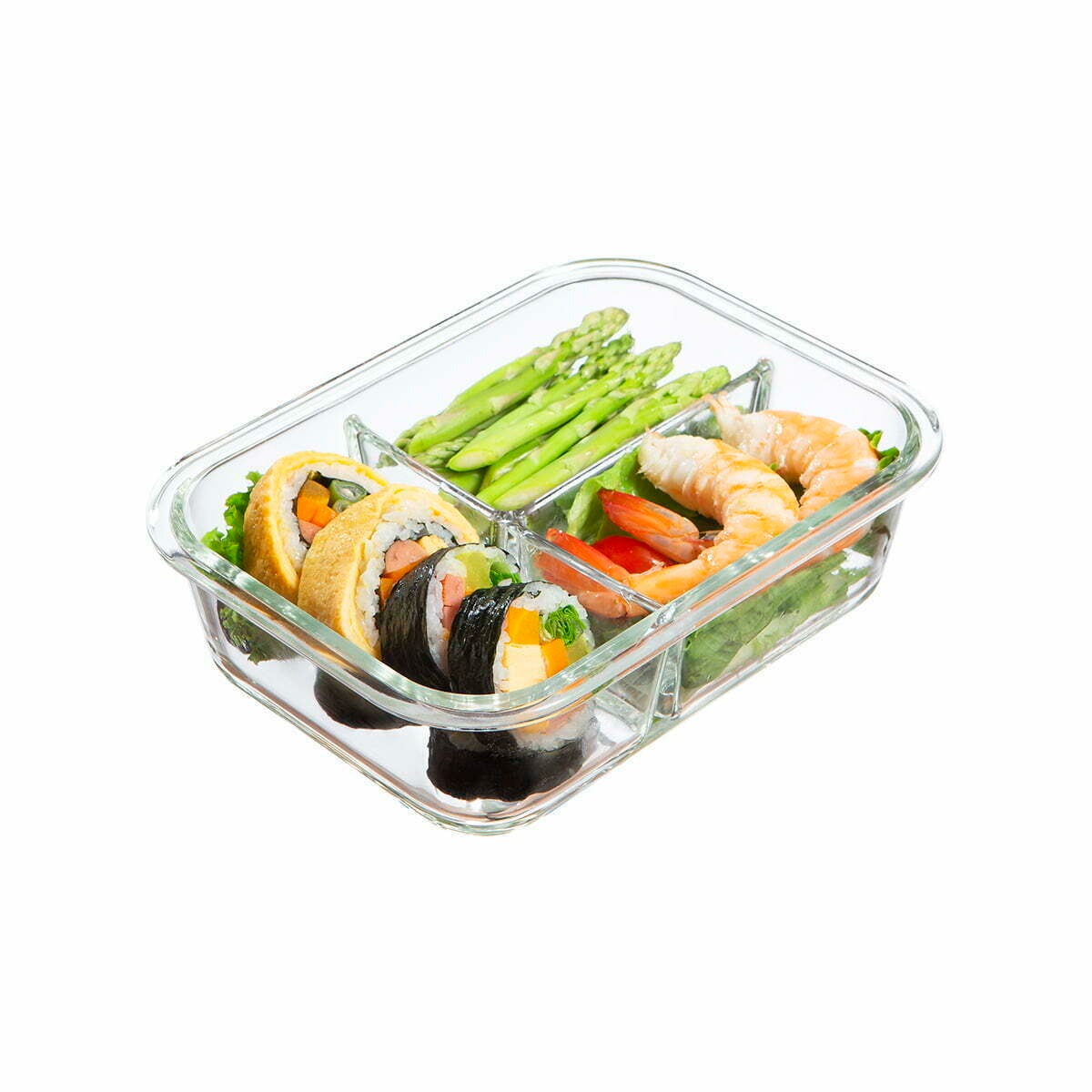 Hộp thuỷ tinh chữ nhật Nikko Inochi 1520ml 3 ngăn