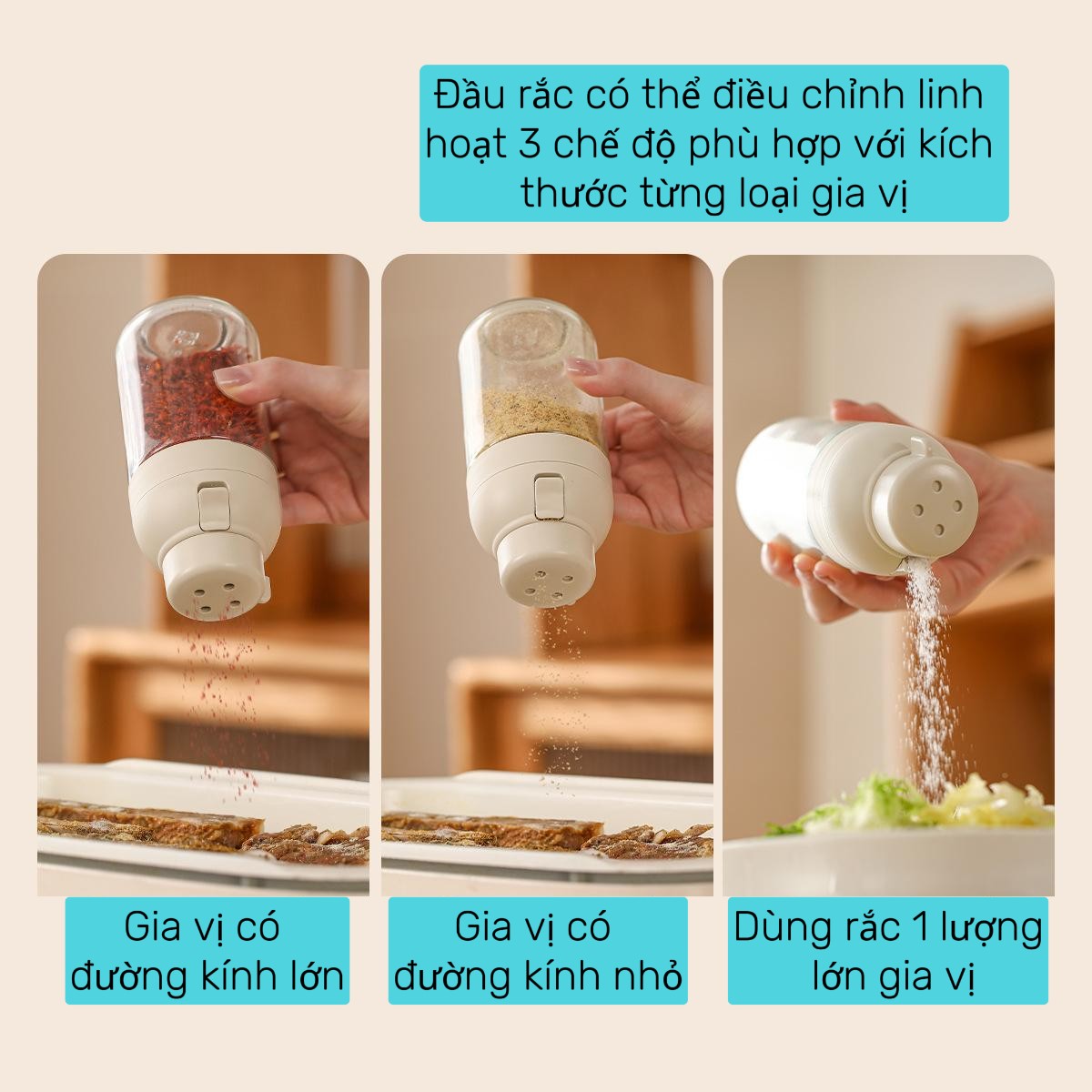 Chai thủy tinh định lượng muối, rắc gia vị Fasola SH457