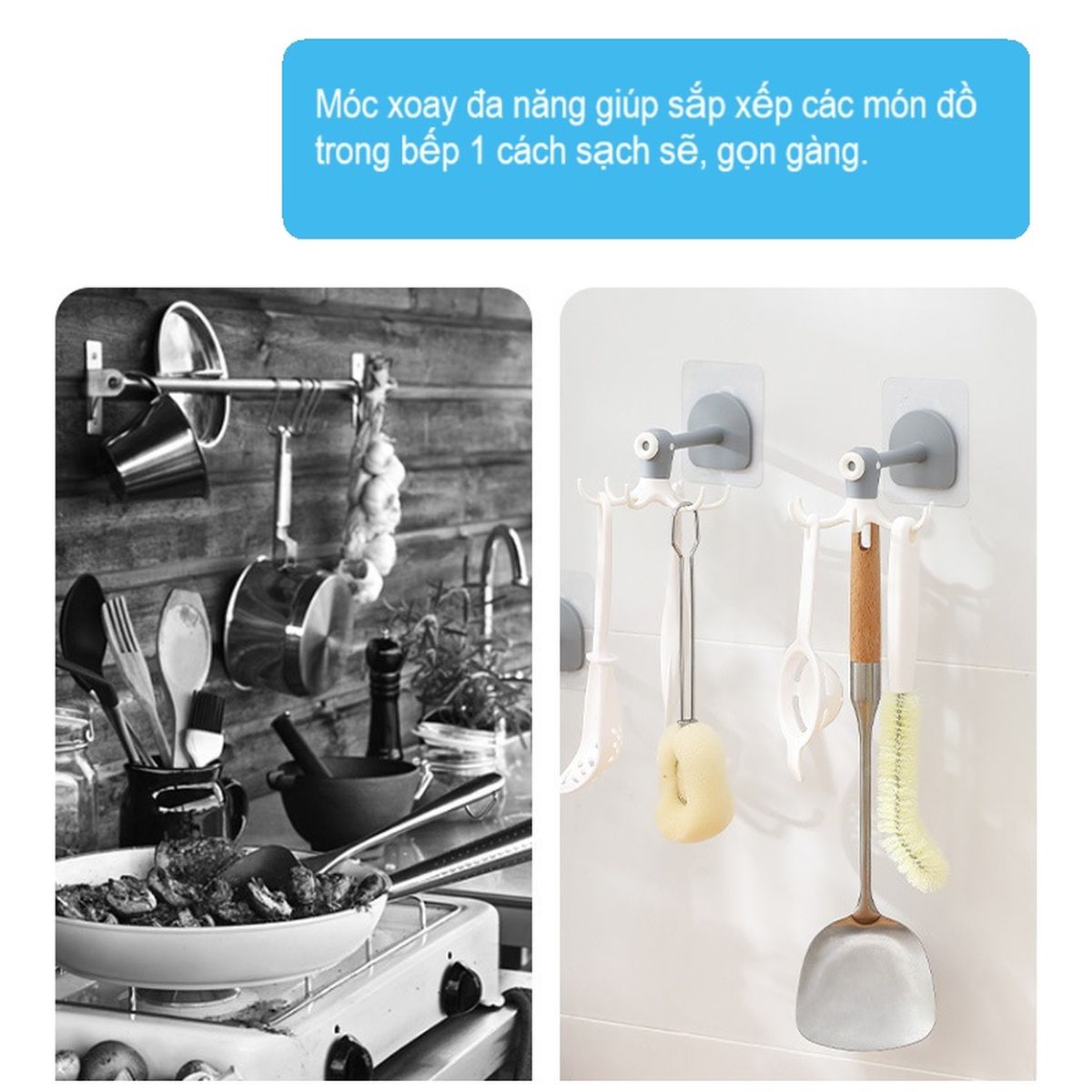Móc treo xoay đa năng 6 chấu Fasola YL045