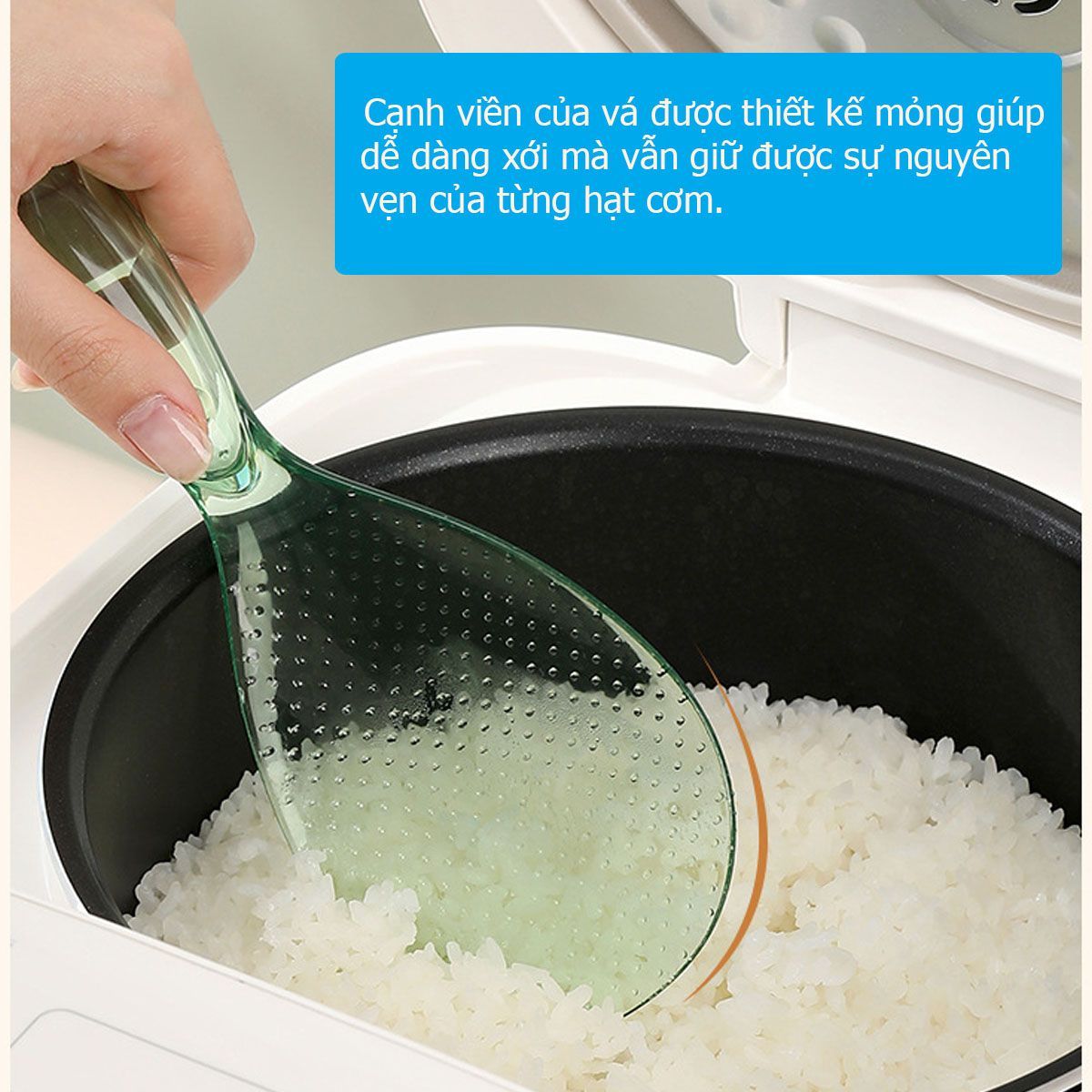 Muôi múc cơm vá xới cơm nhựa dạng đứng Fasola SH308