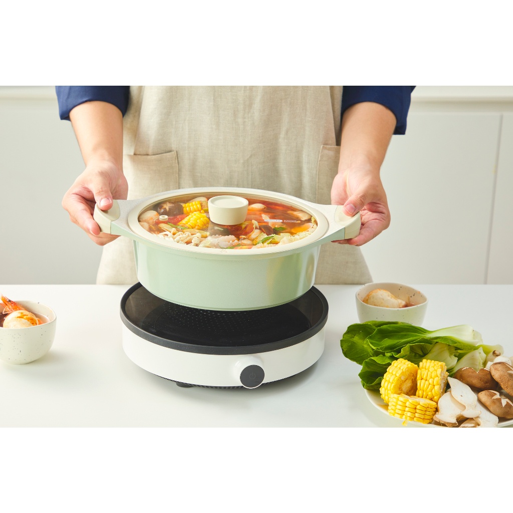 Nồi vân đá Omi Simple 24cm thân thấp Inochi