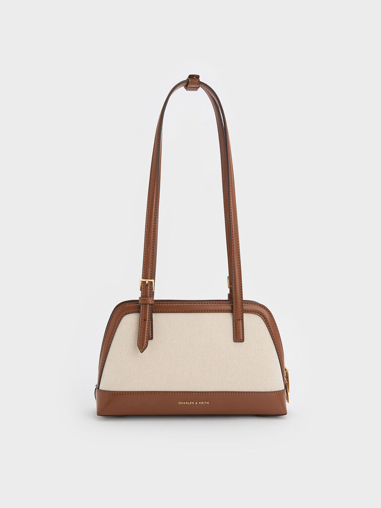 Enola Canvas Two-Tone Elongated-Handle Bag