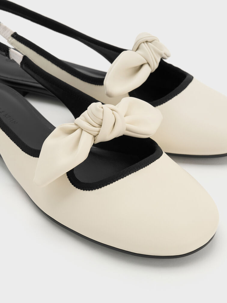 Knot-Bow Slingback Flats