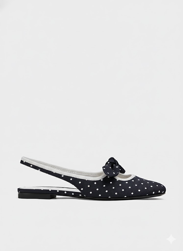 Knot-Bow Slingback Flats
