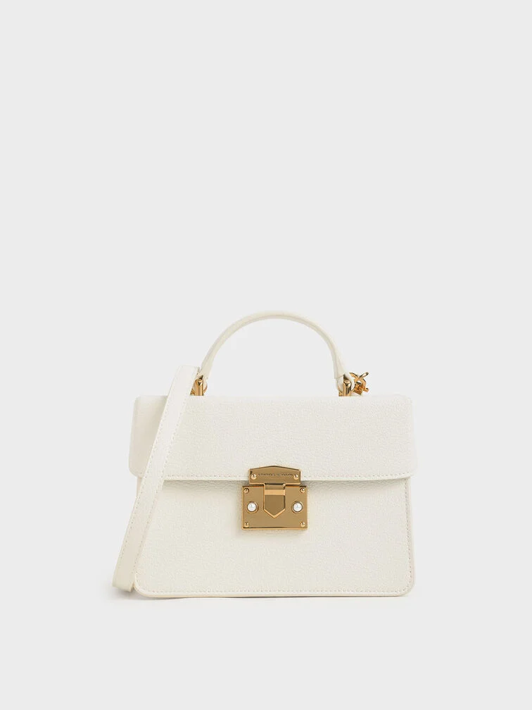 Allie Push-Lock Top Handle Bag