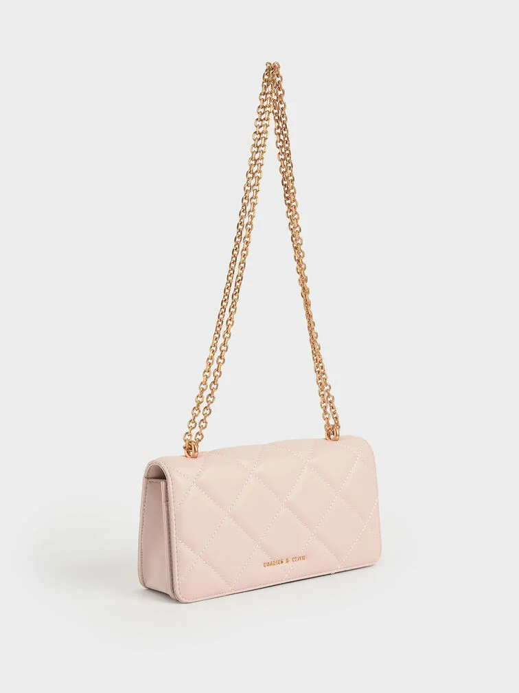 Paffuto Chain Handle Quilted Long Wallet